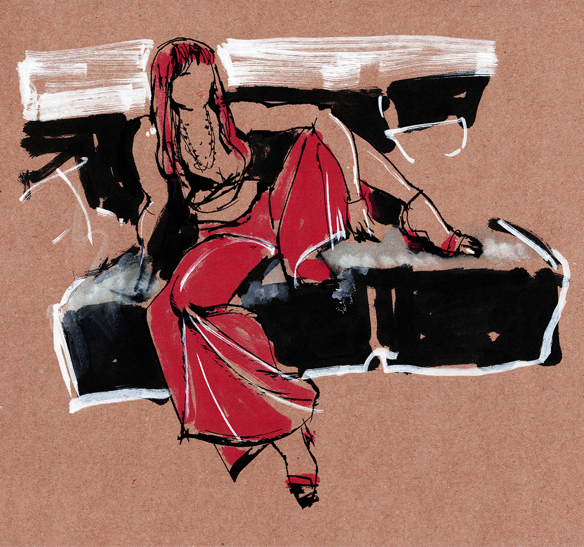 Live Sketching fashion illustration @Chelsea Lesage