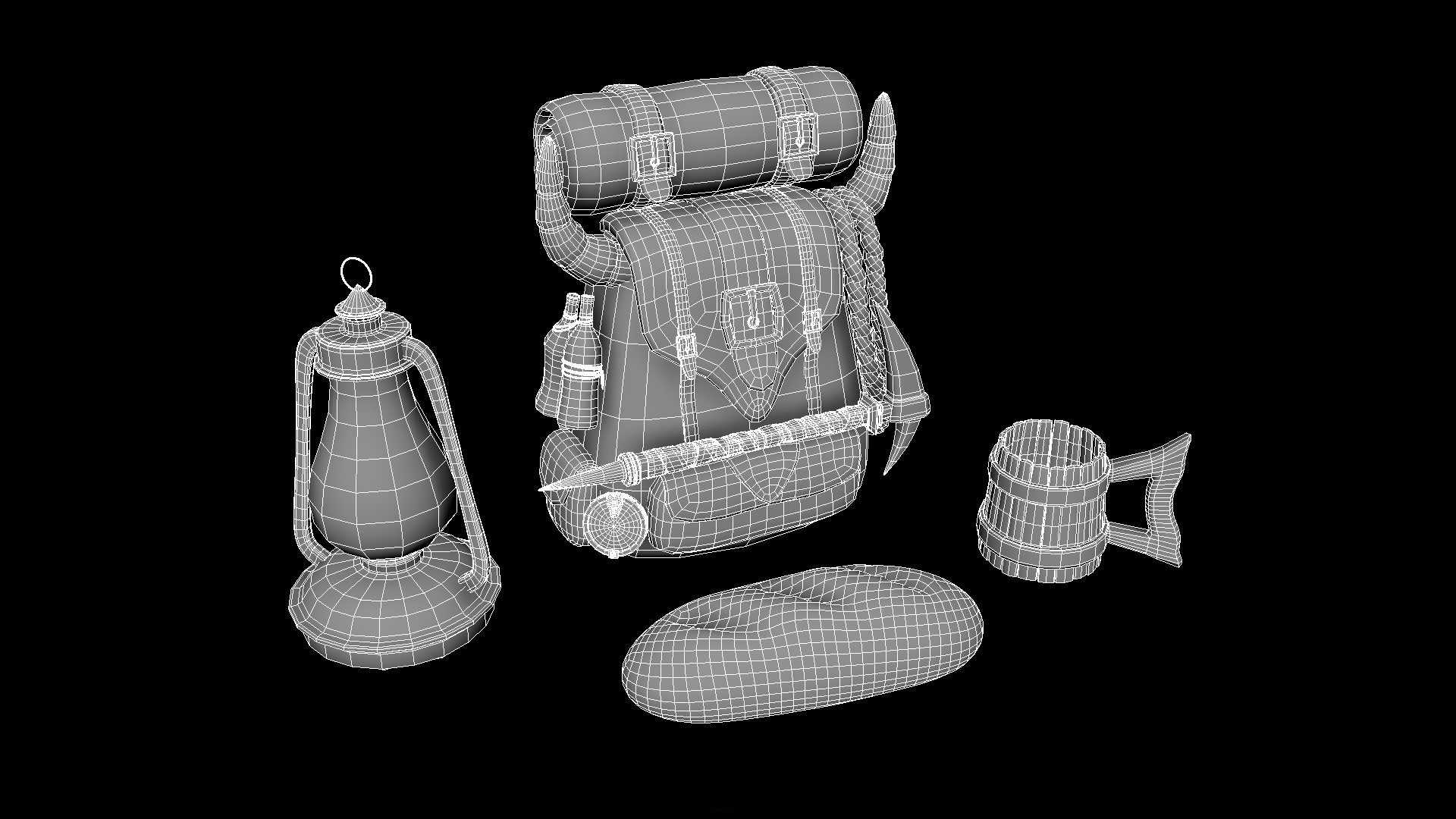 low poly wireframe front