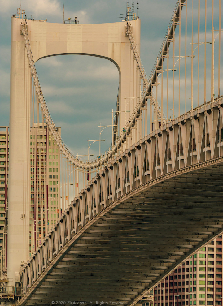 Suspension Bridge Connecting Island in Tokyo Bay
