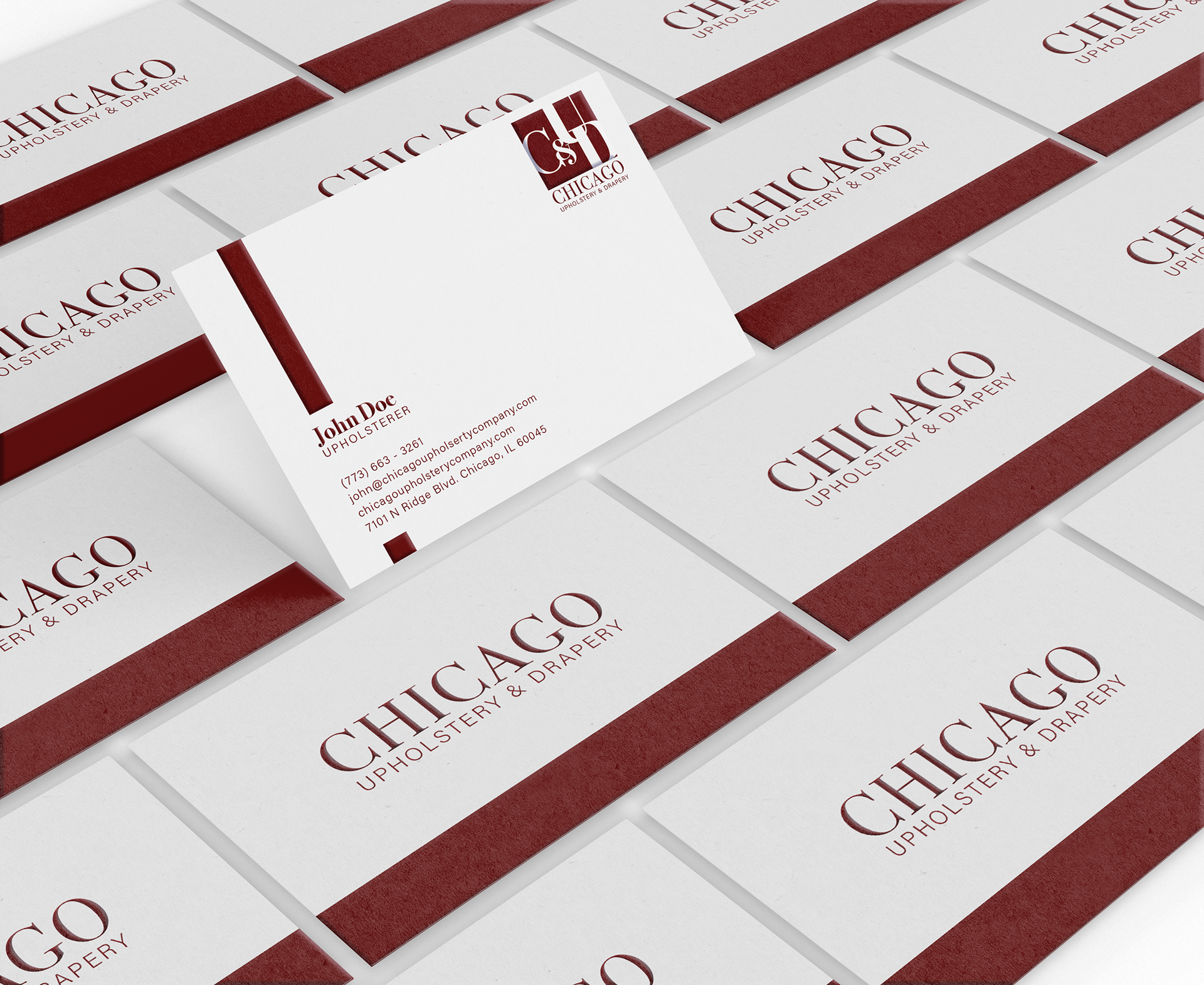 Chicago Upholstery & Design Logo | Business Cards