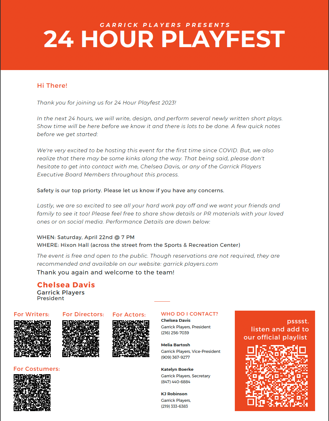Welcome Letter from President