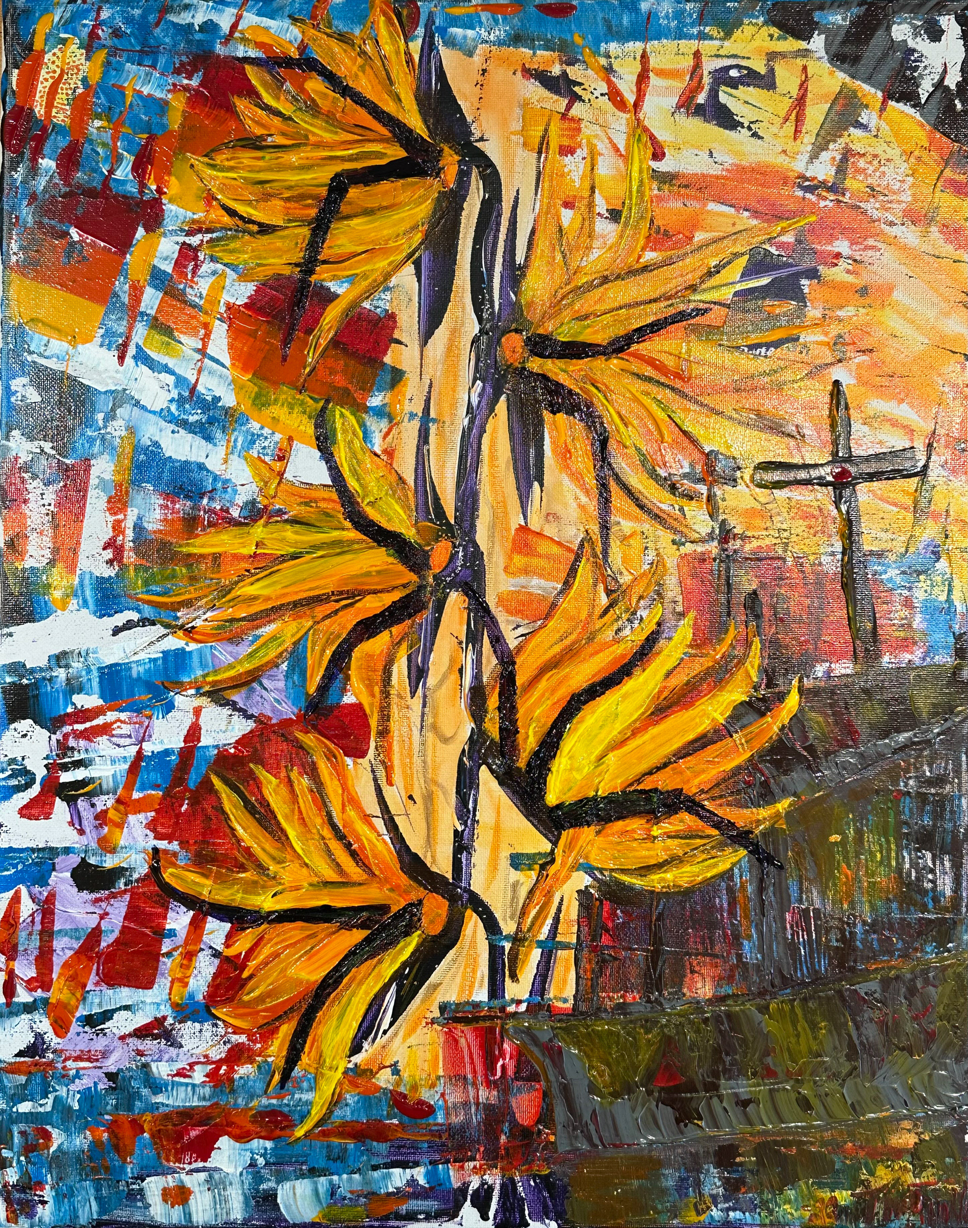 All Aboard...To the 7 Sacred Pools - acrylic on canvas - 16" x 20"