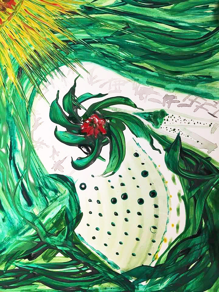 Plant Wisdom - acrylic on paper - 10" x 12