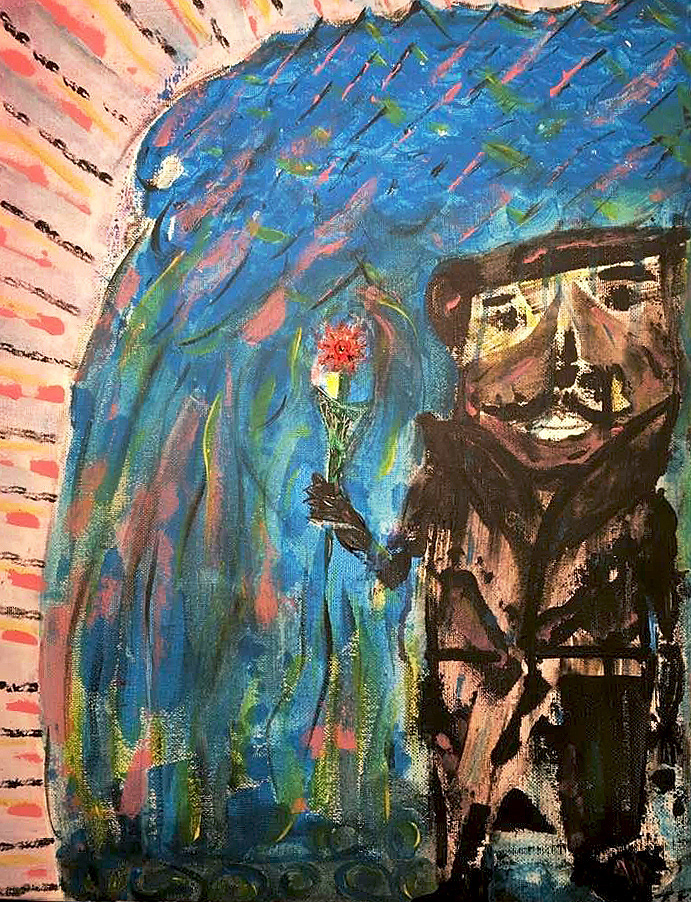 Waterfall In Love - acrylic on canvas - 16" x 20"