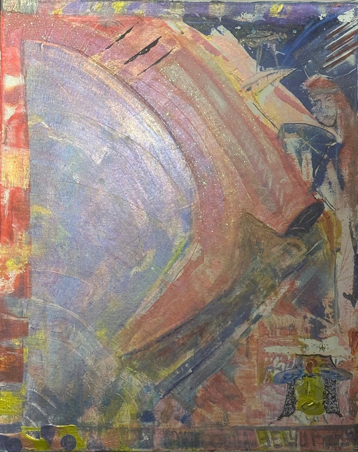 Belly up From a Boot to the Beak - acrylic on canvas - 16" x 20"