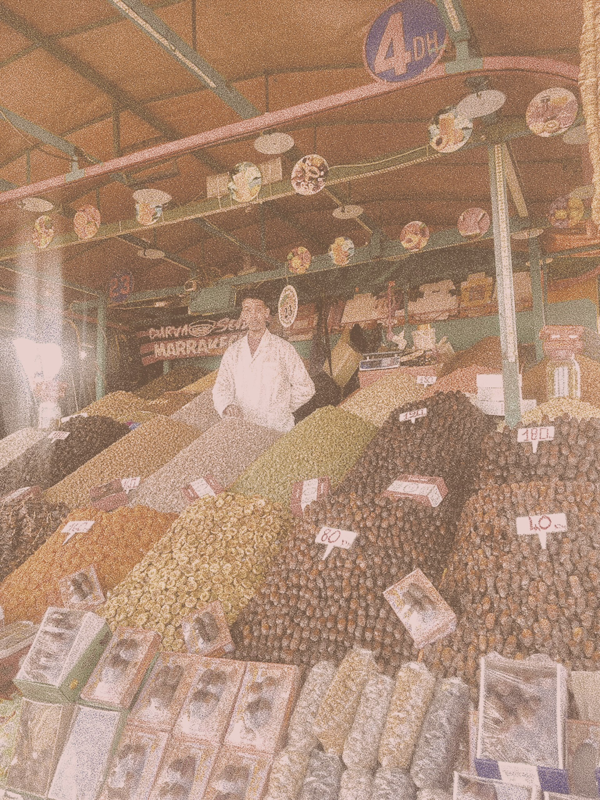 Merchant in the souk, wide angle 