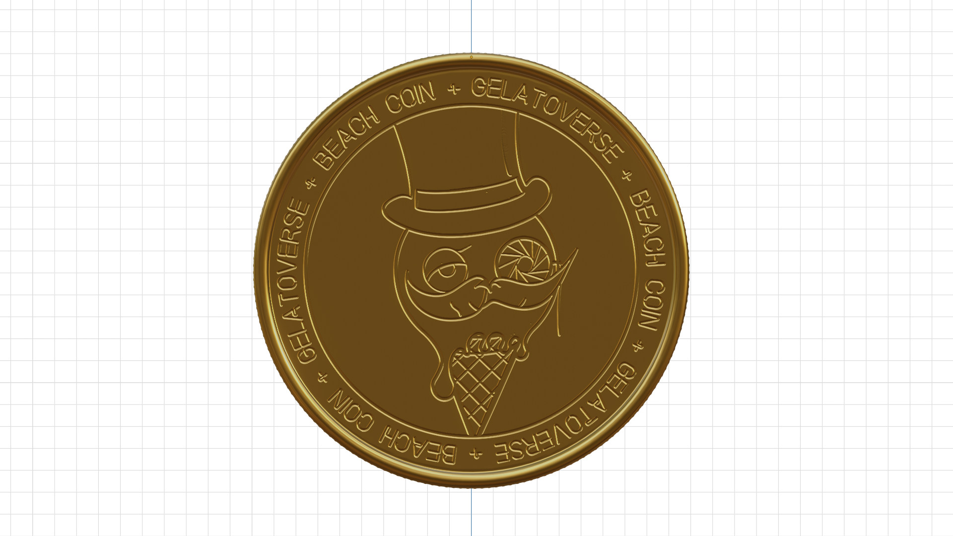 Embossed face on coin