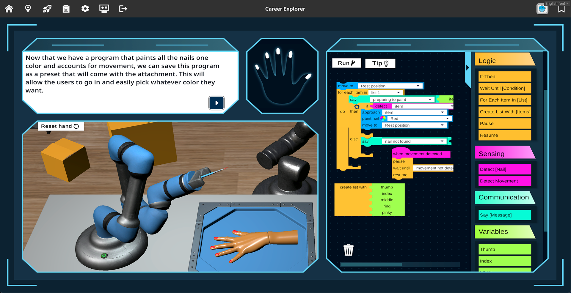 Robotic Arm Block Coding