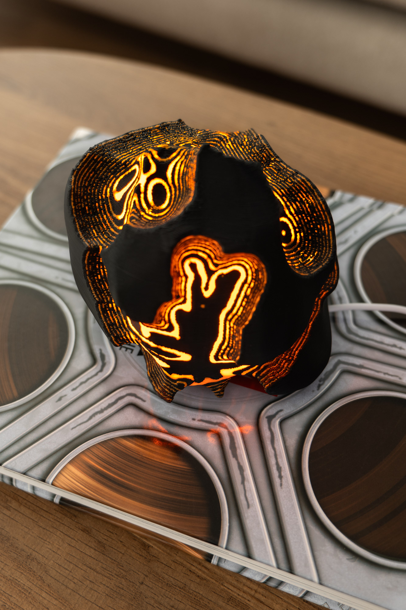 12 Fire Sculpted Mini Lamp
