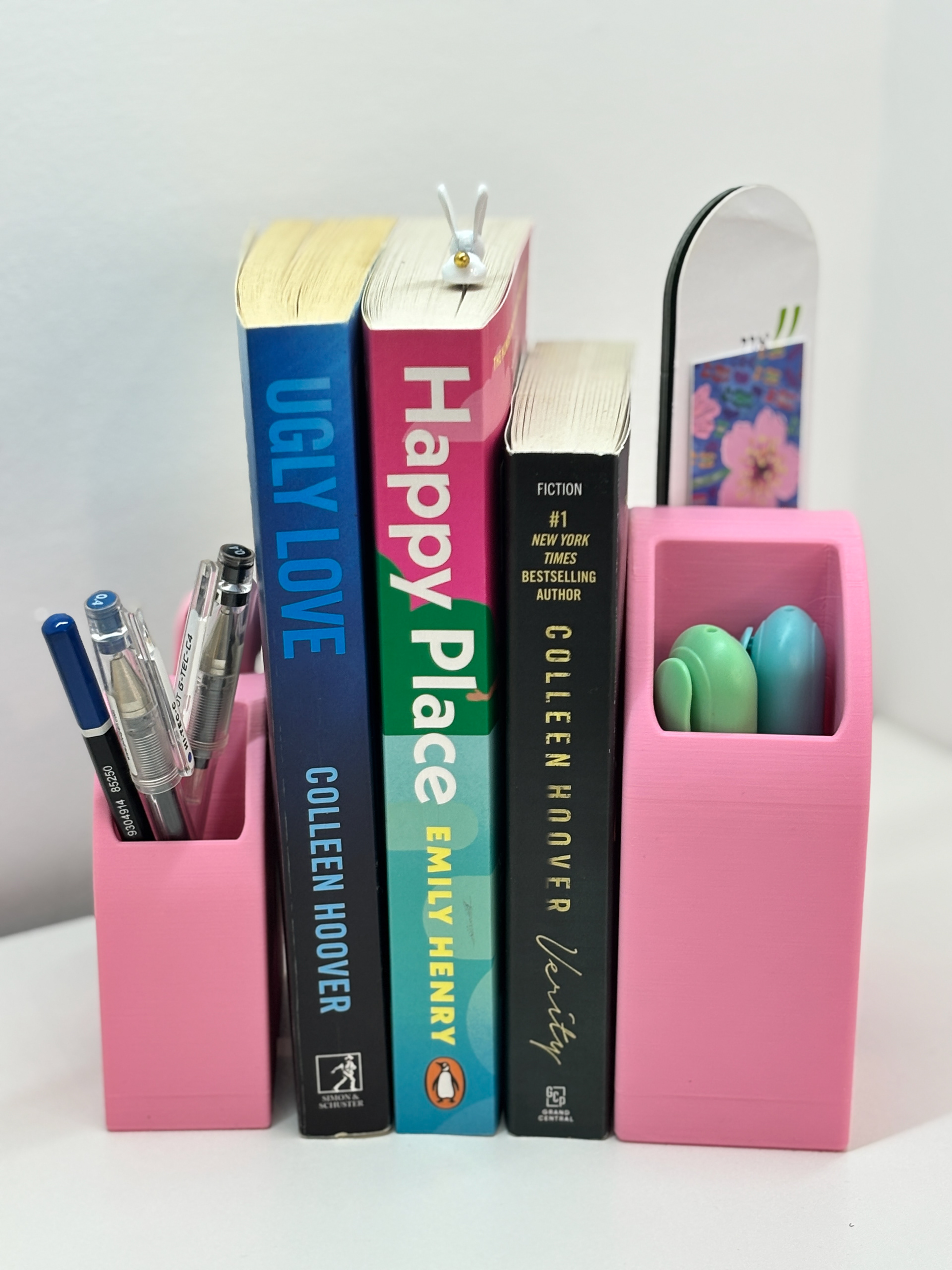 03 rainbow_bookend_organizer_book_holder_with_built_in_storage_for_pens_bookmarks