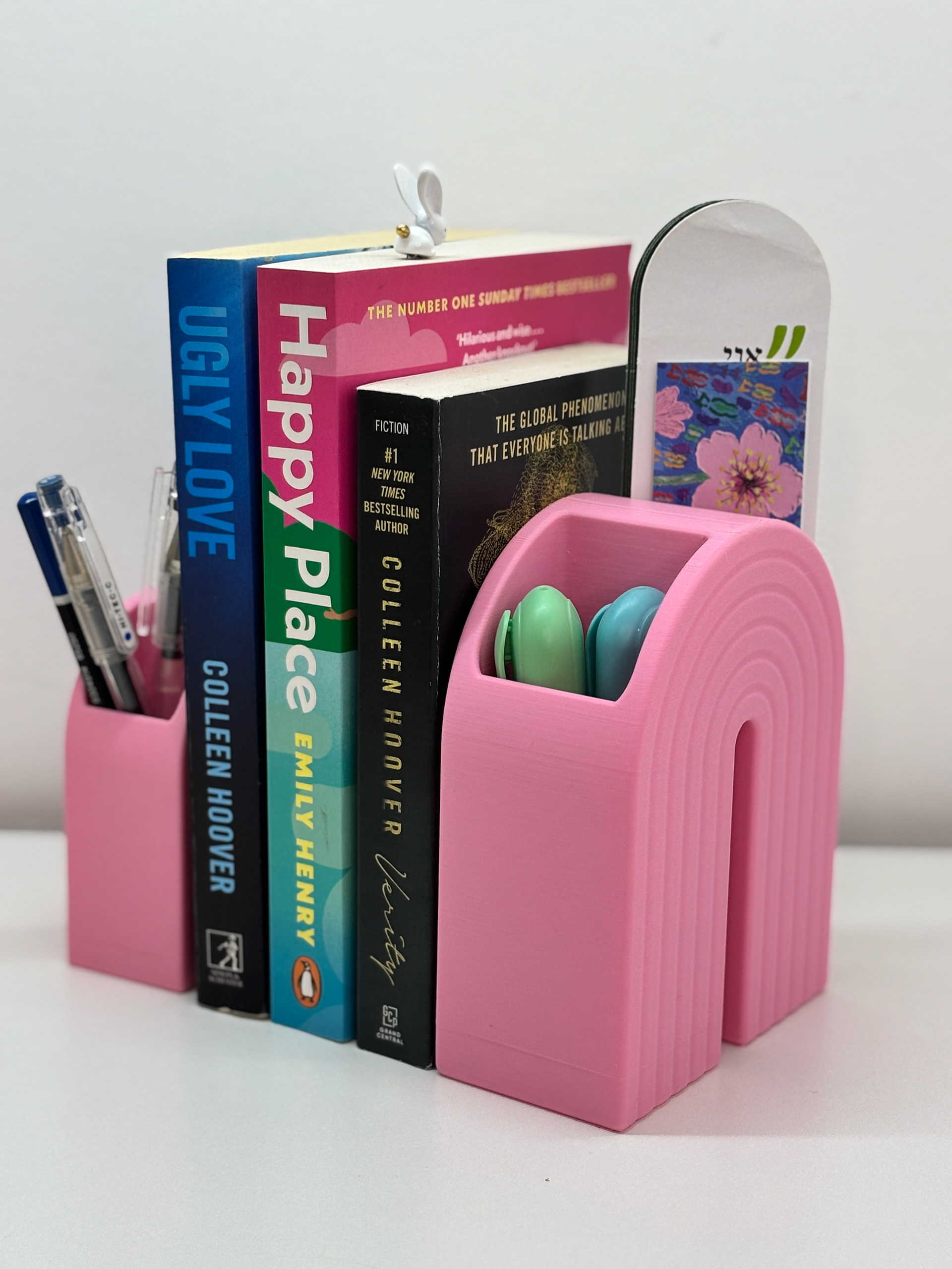 03 rainbow_bookend_organizer_book_holder_with_built_in_storage_for_pens_bookmarks