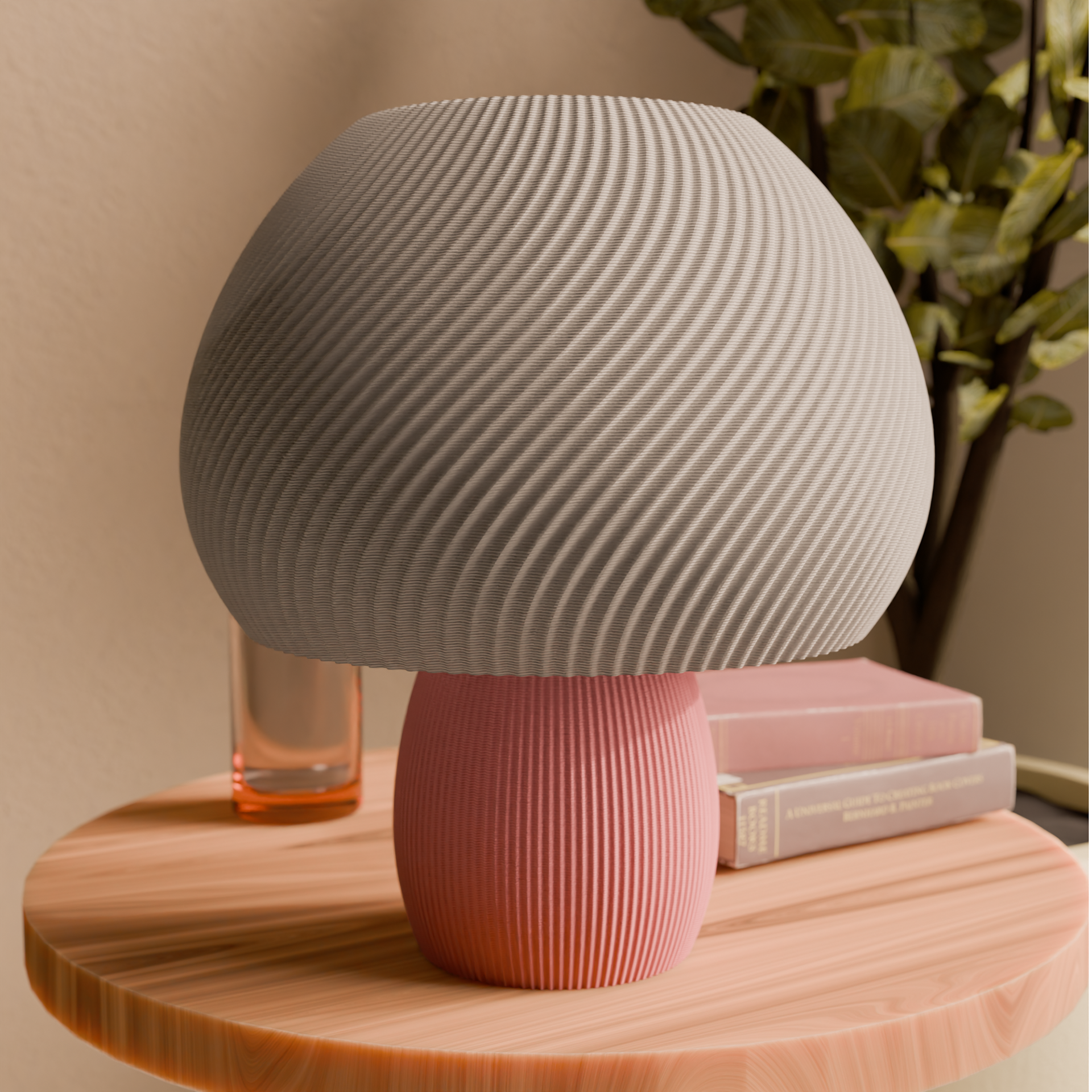 22 Rippled Mushroom Twisted Lamp