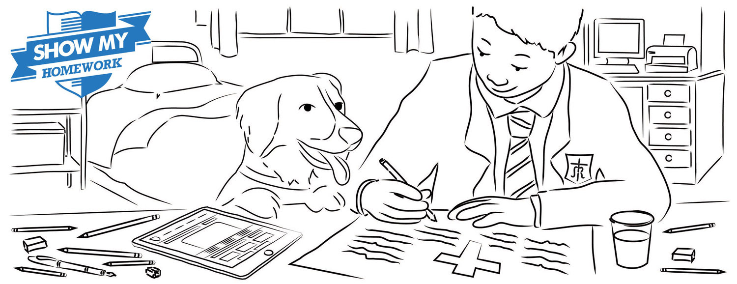 Illustration for St. Mary's Menston 'Show My Homework' promotion by Leeds based illustrator Hollie Revel