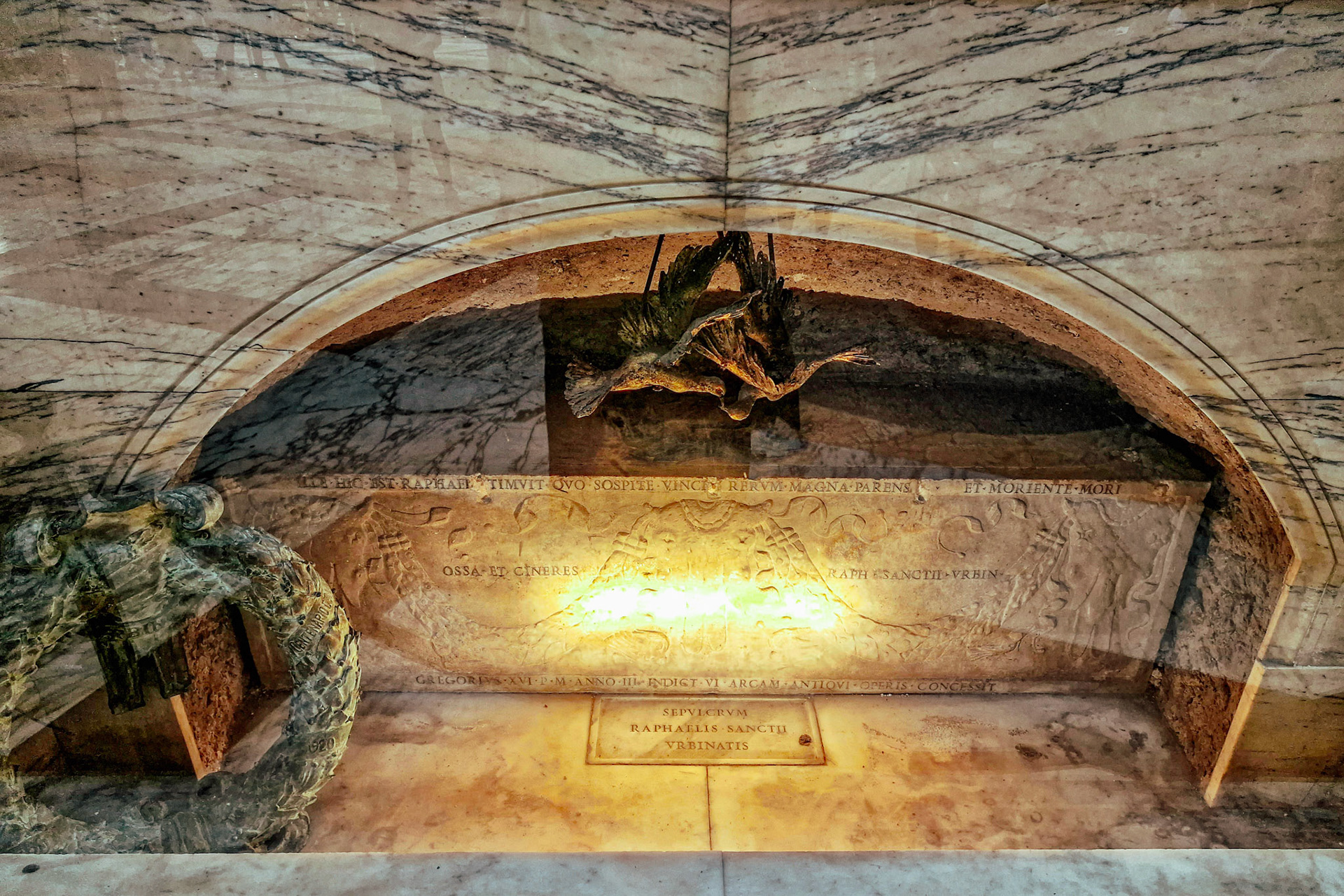 Raphael's tomb, Pantheon, Rome, Italy