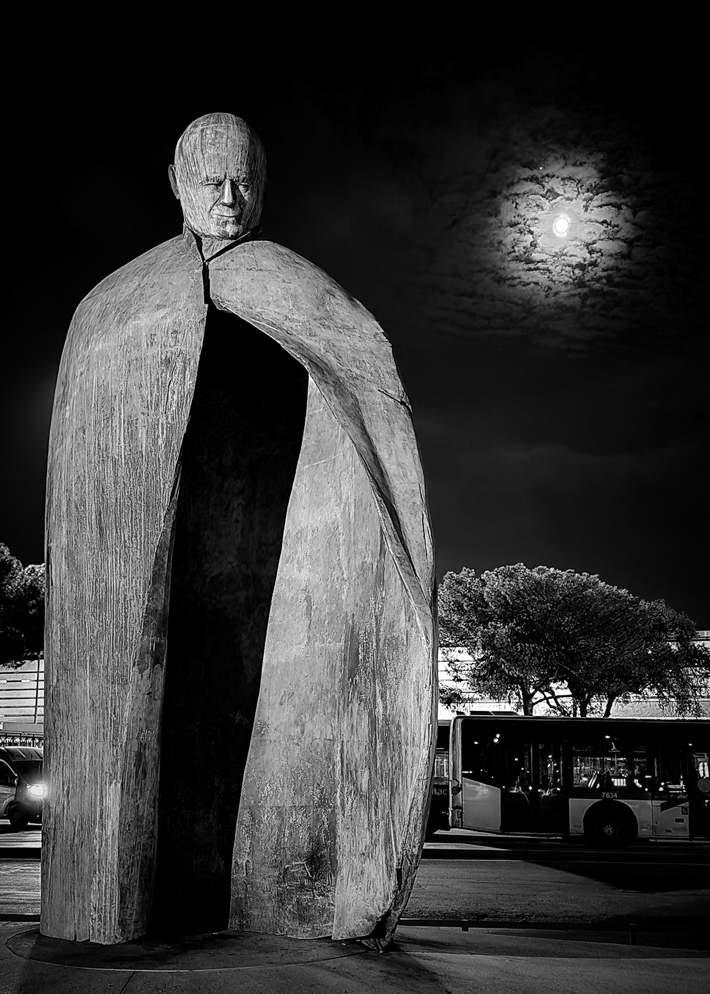 Statue of John Paul II, near Rome Termini Station, Rome, Italy