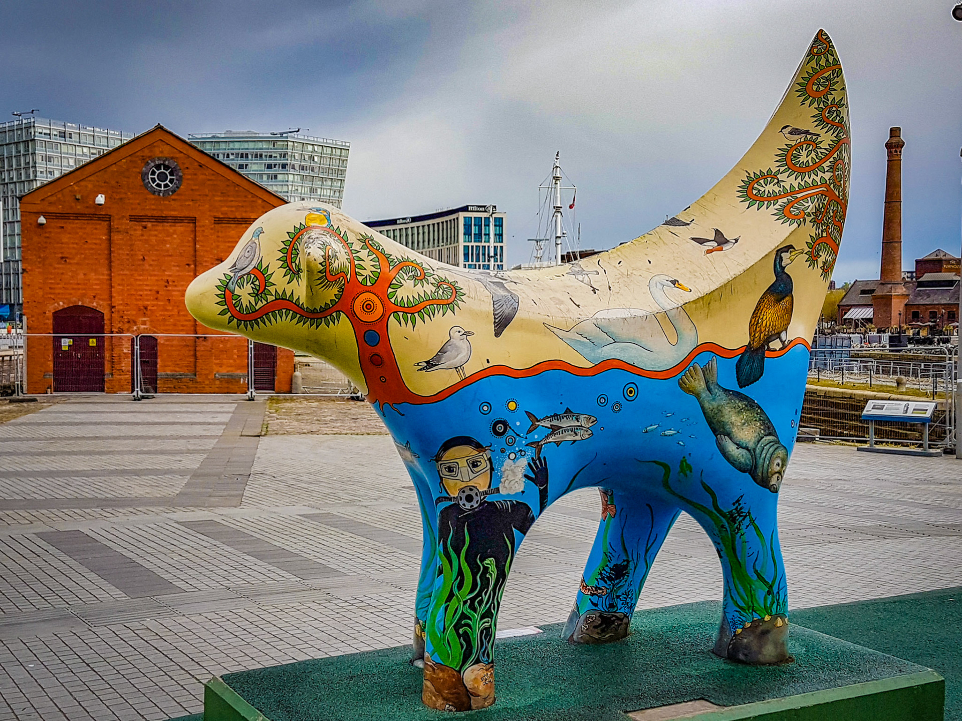 SuperLambanana in front of Museum of Liverpool, Liverpool, UK