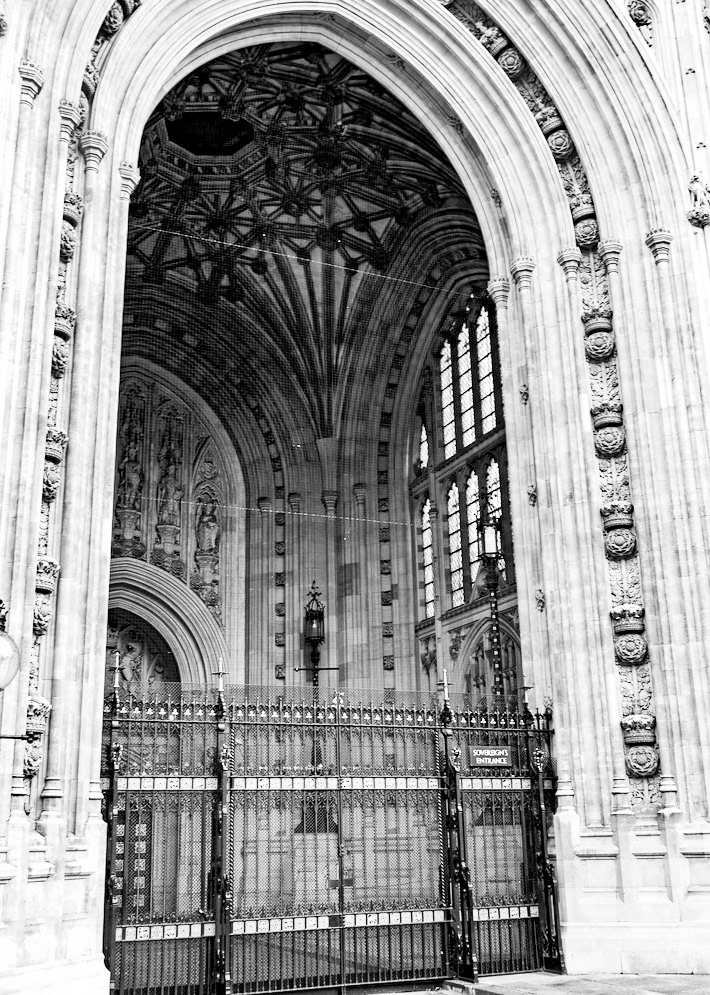 Entrance to Victoria Tower, Westminster, London, UK