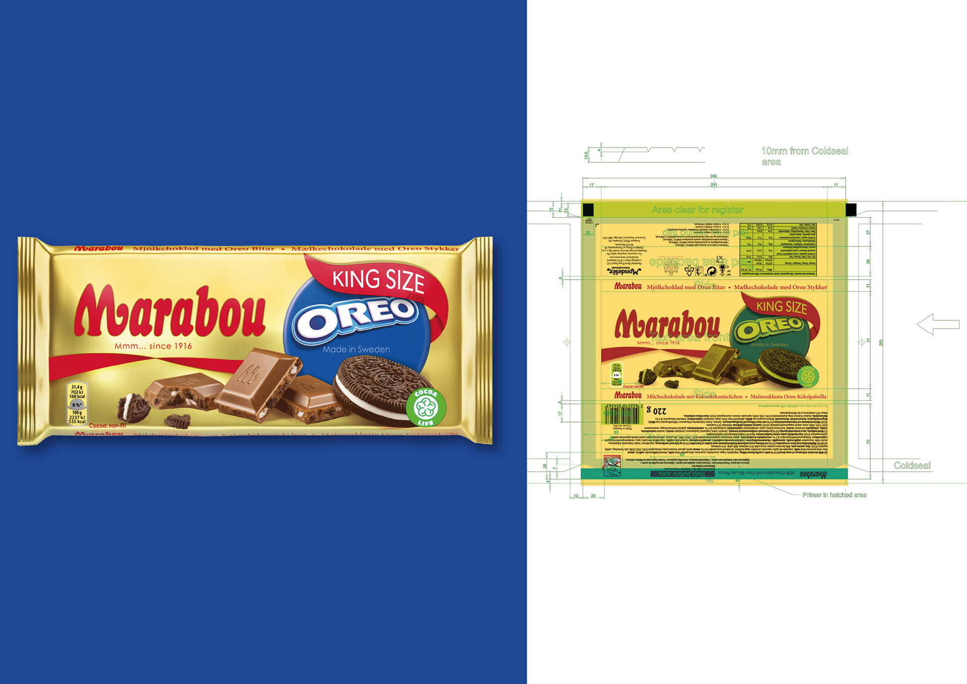 Marabou, adaptive task creating King Size ribbon and producing artwork