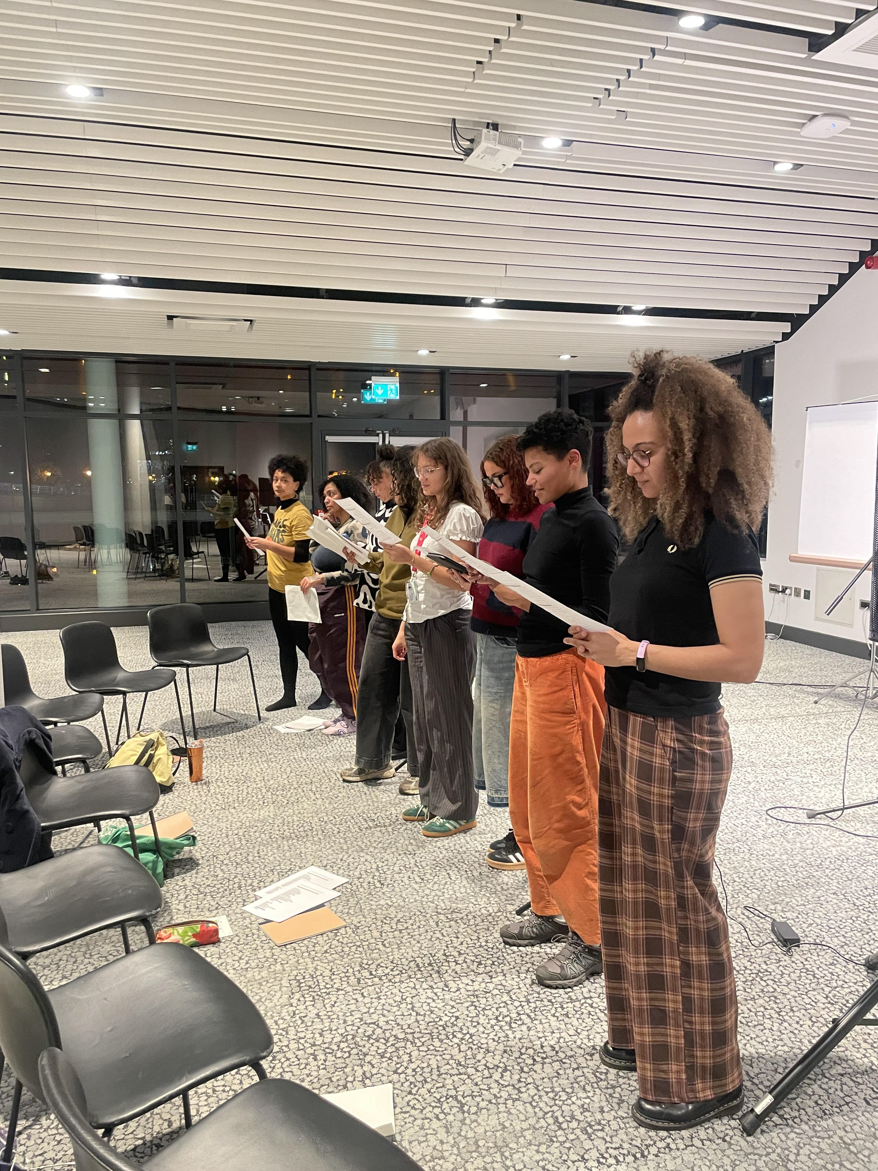 Dress rehearsal for the 'Enter, Tragic Mulatta' performance at Manchester Art Gallery. Credit: Amy Townsend-Lowcock
