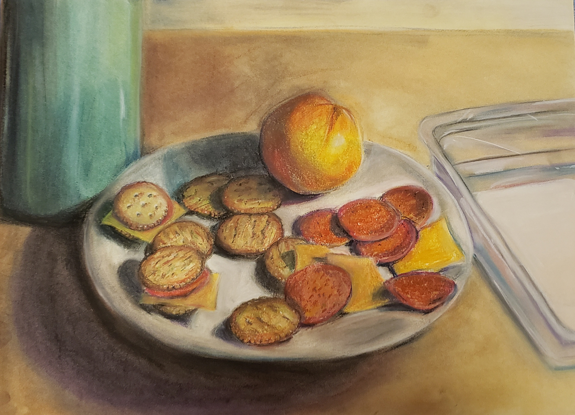 "Party Platter," 2021, Pastels.