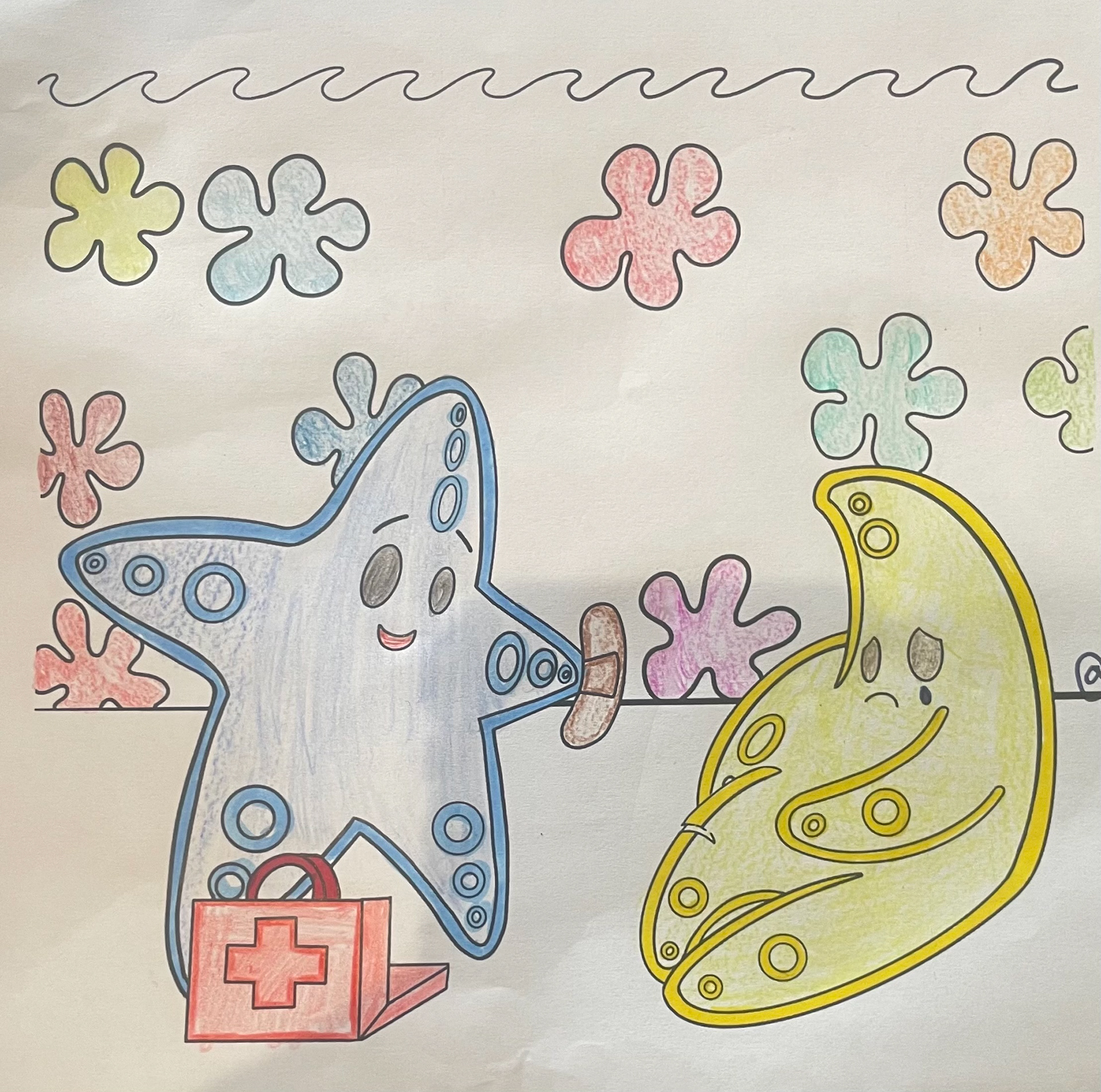 Actual coloring book page from the NPW event