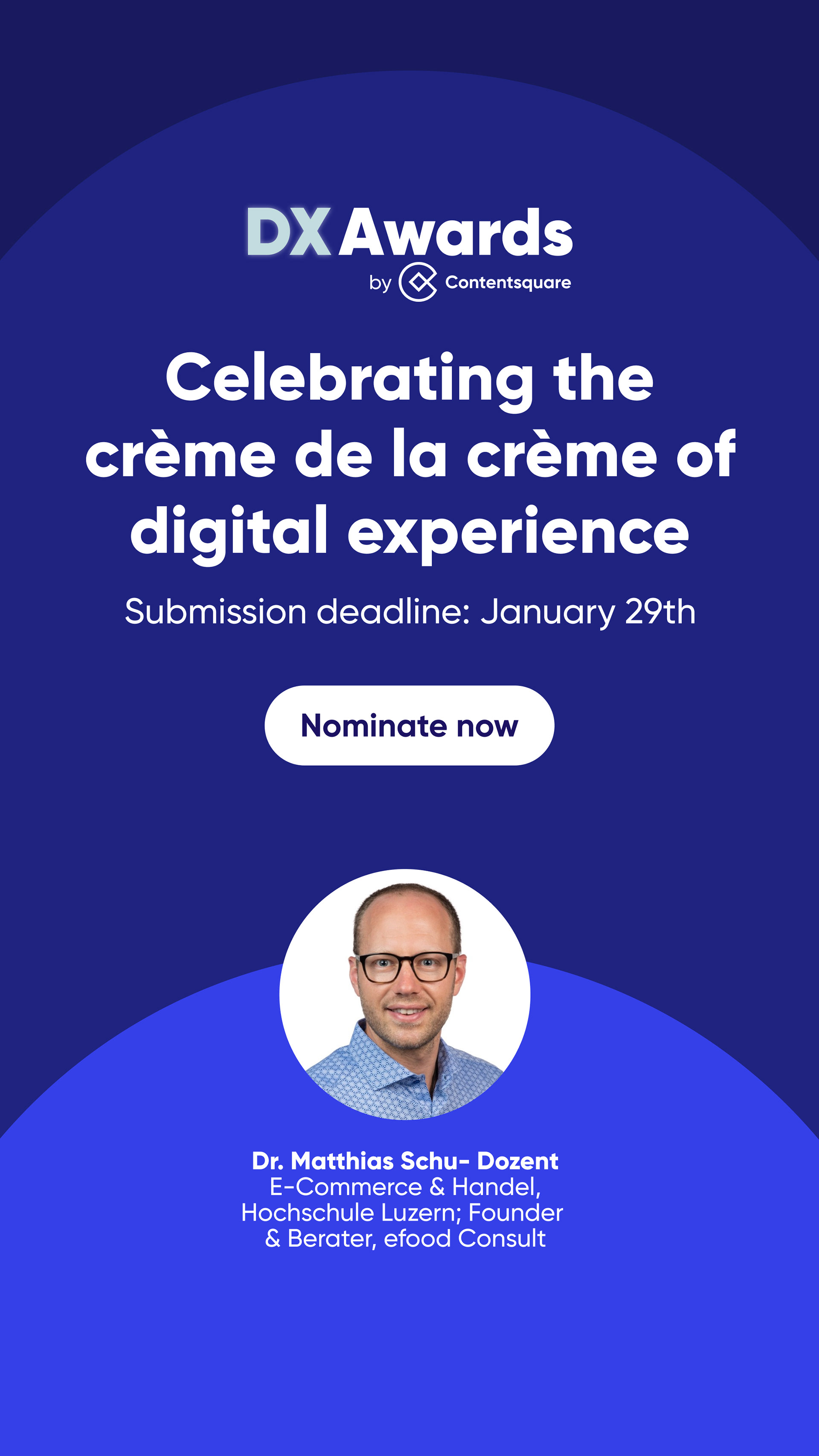 This banner displays how the visual motif can be scaled and cropped to cater to specific content