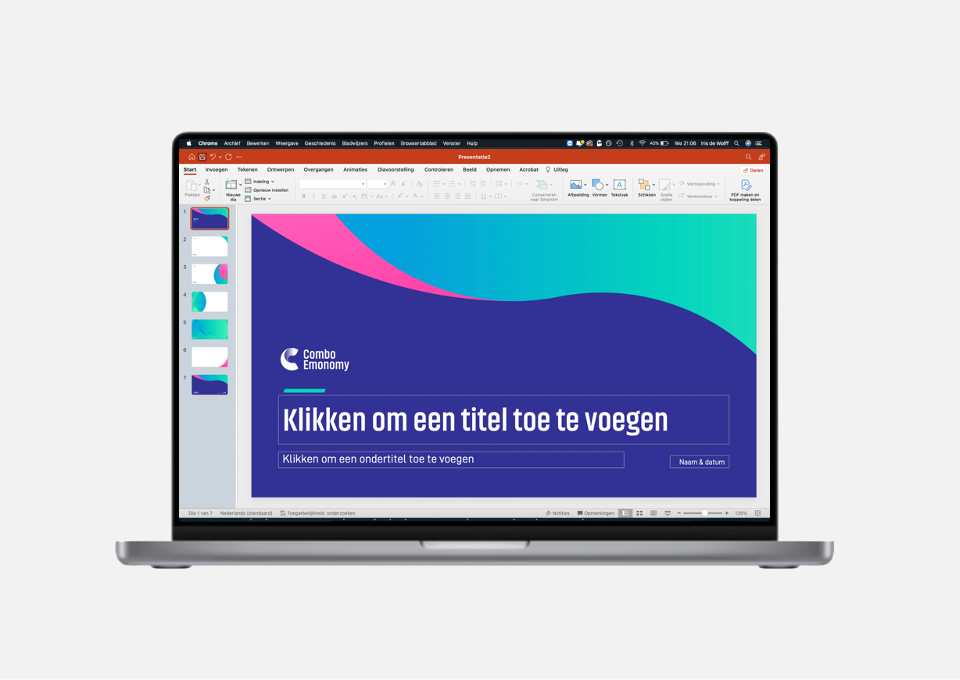 Powerpoint-sjabloon voor Combo Emonomy