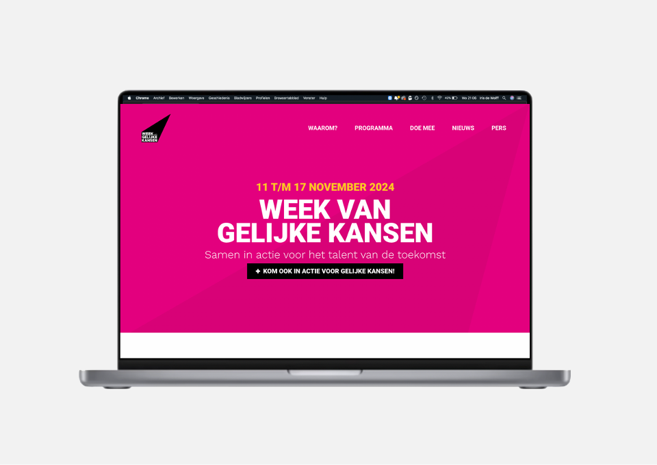 Huisstijl en webdesign voor de Week van Gelijke Kansen
