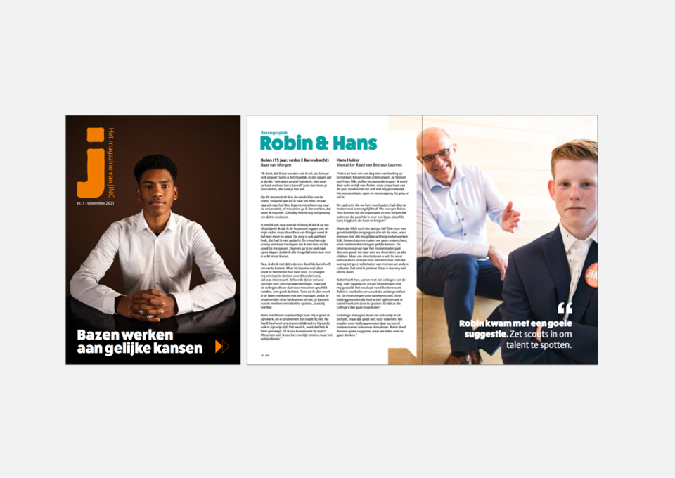 Ontwerp magazine voor JINC Baas van Morgen