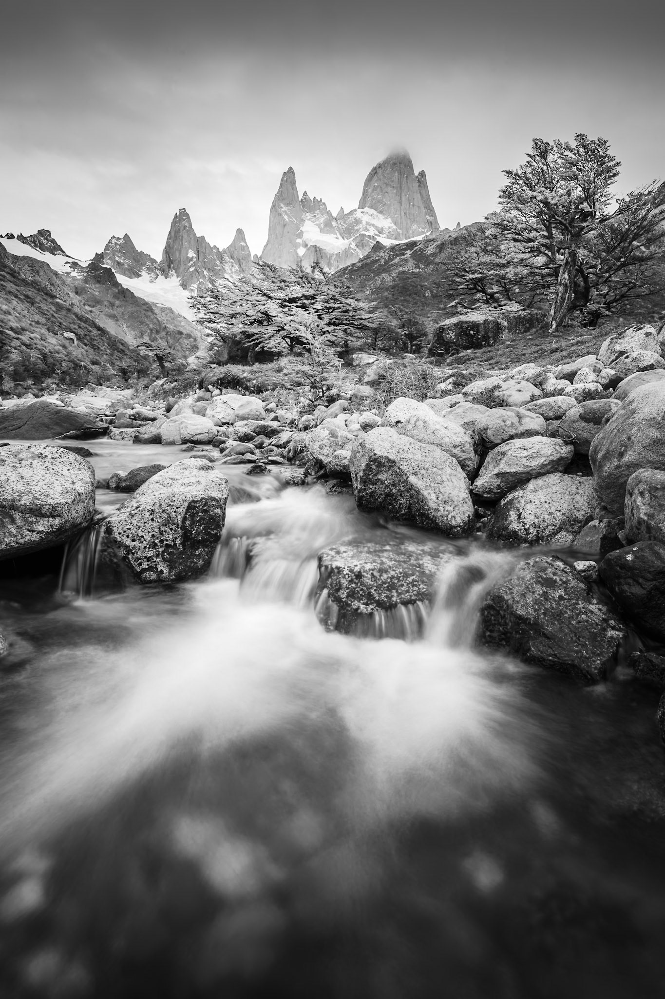 Fitz Roy - Cascades Beneath the Peaks (3:2)
