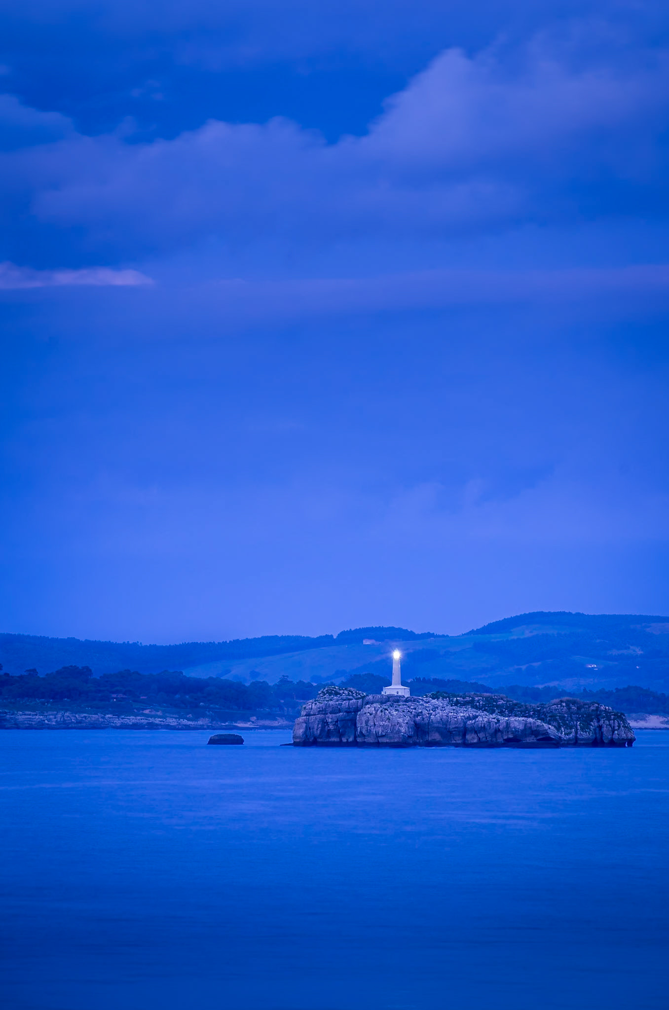 Mouro Island Lighthouse - Summer Evening Blue Hour (3:2)