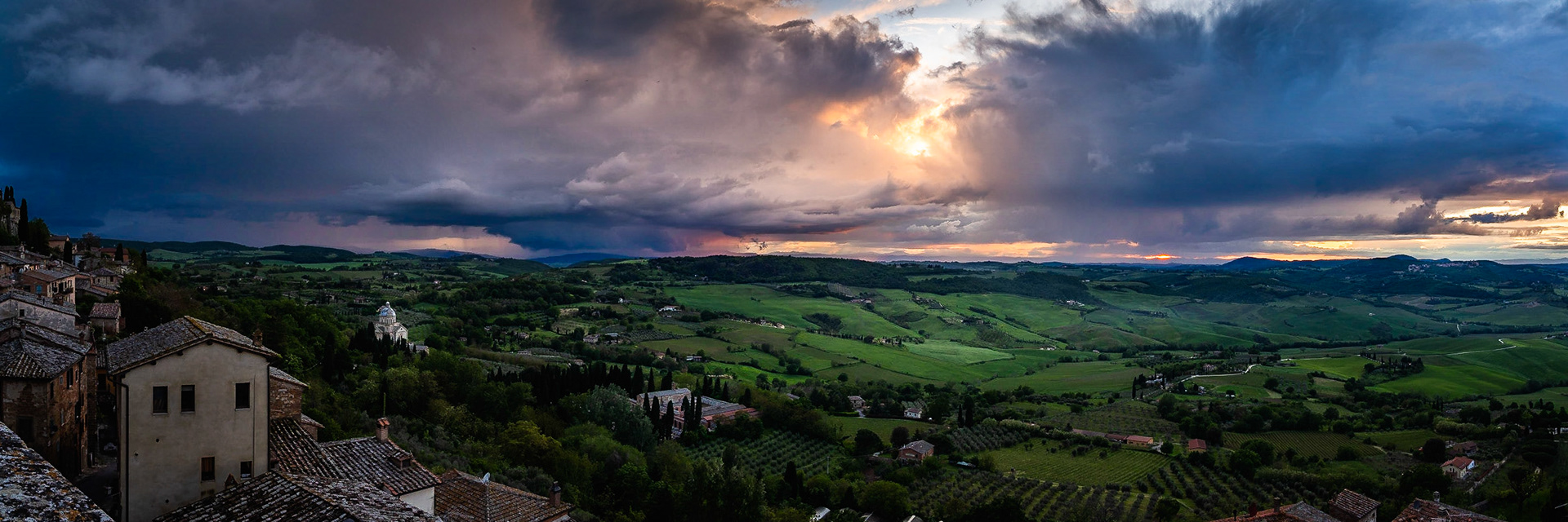 Tuscany - Storm at Sunset from Montepulciano (3:1)
