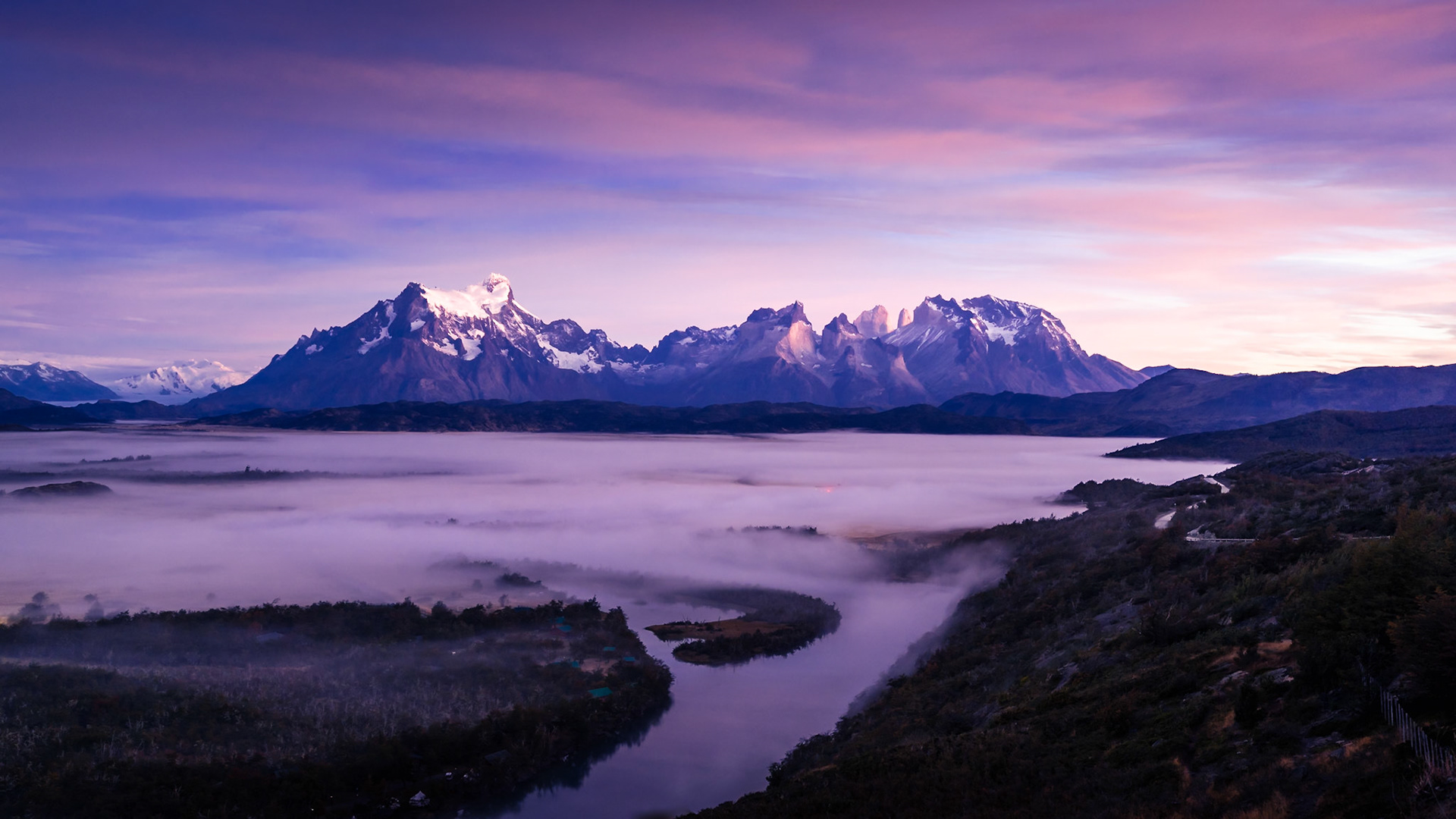 Torres del Paine - Mist Crossing the Basin (2:3)