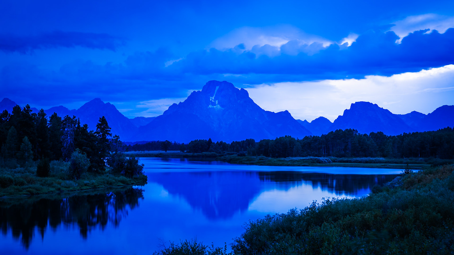 Grand Tetons - Blue Hour Reflection (9:16)