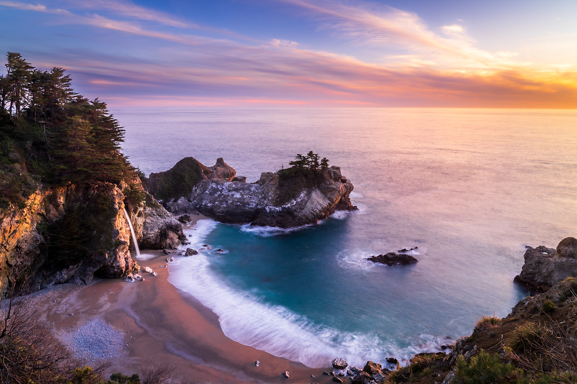 McWay Falls - Golden Hour Sunset (3:2)