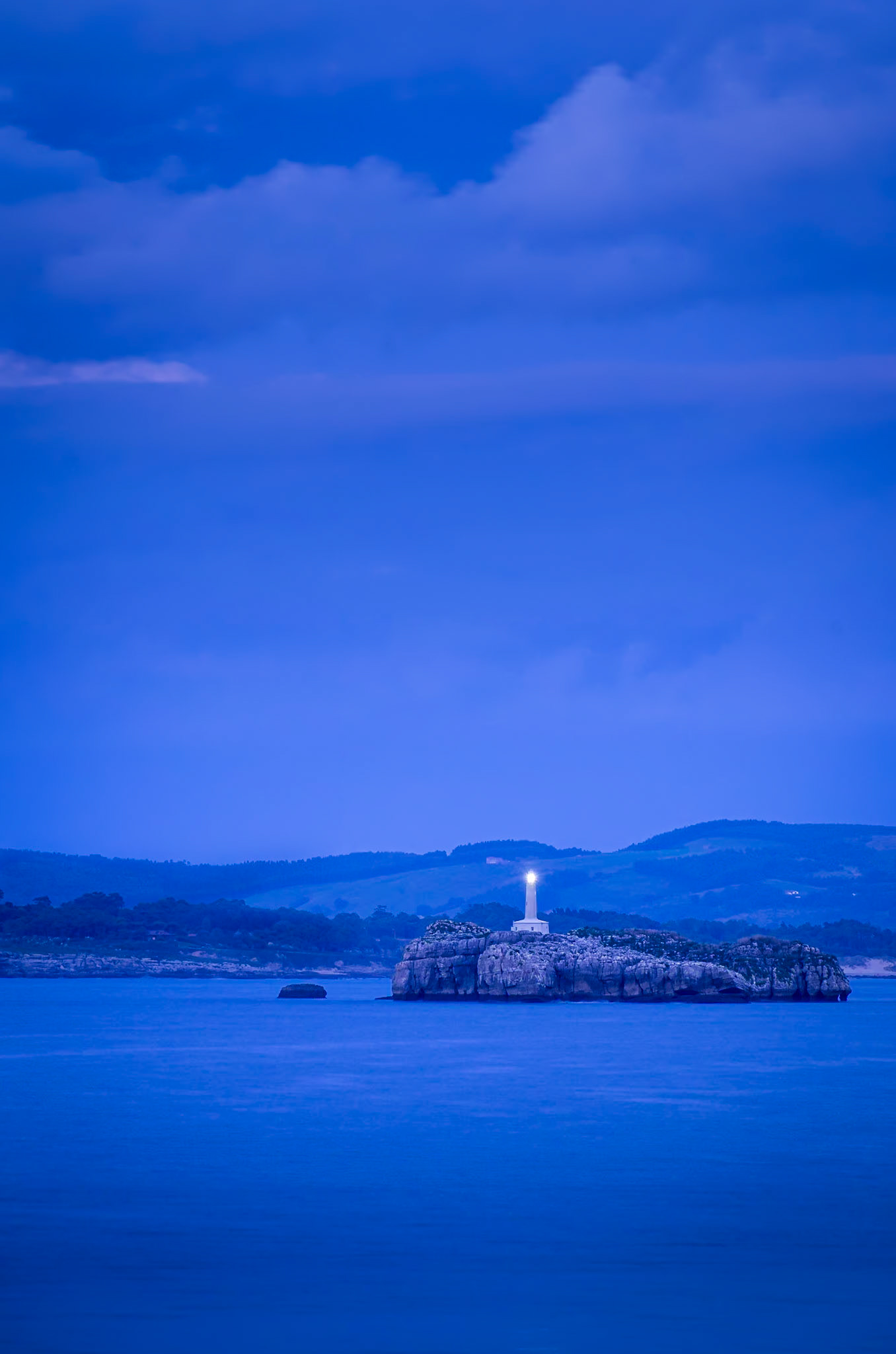 Mouro Island Lighthouse - Summer Evening Blue Hour (3:2)