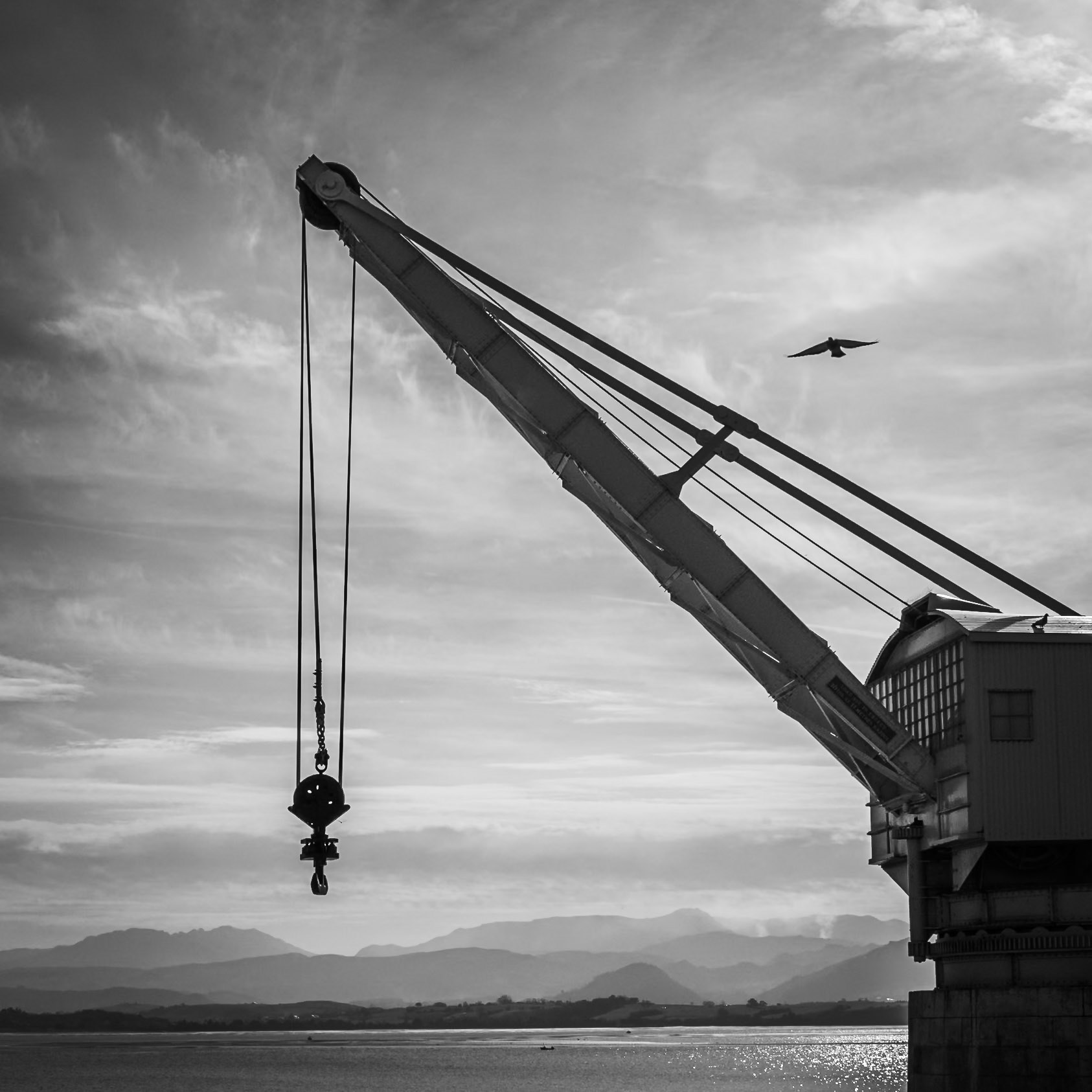 Port of Santander - Flying Over the 'Stone' Crane (1:1)