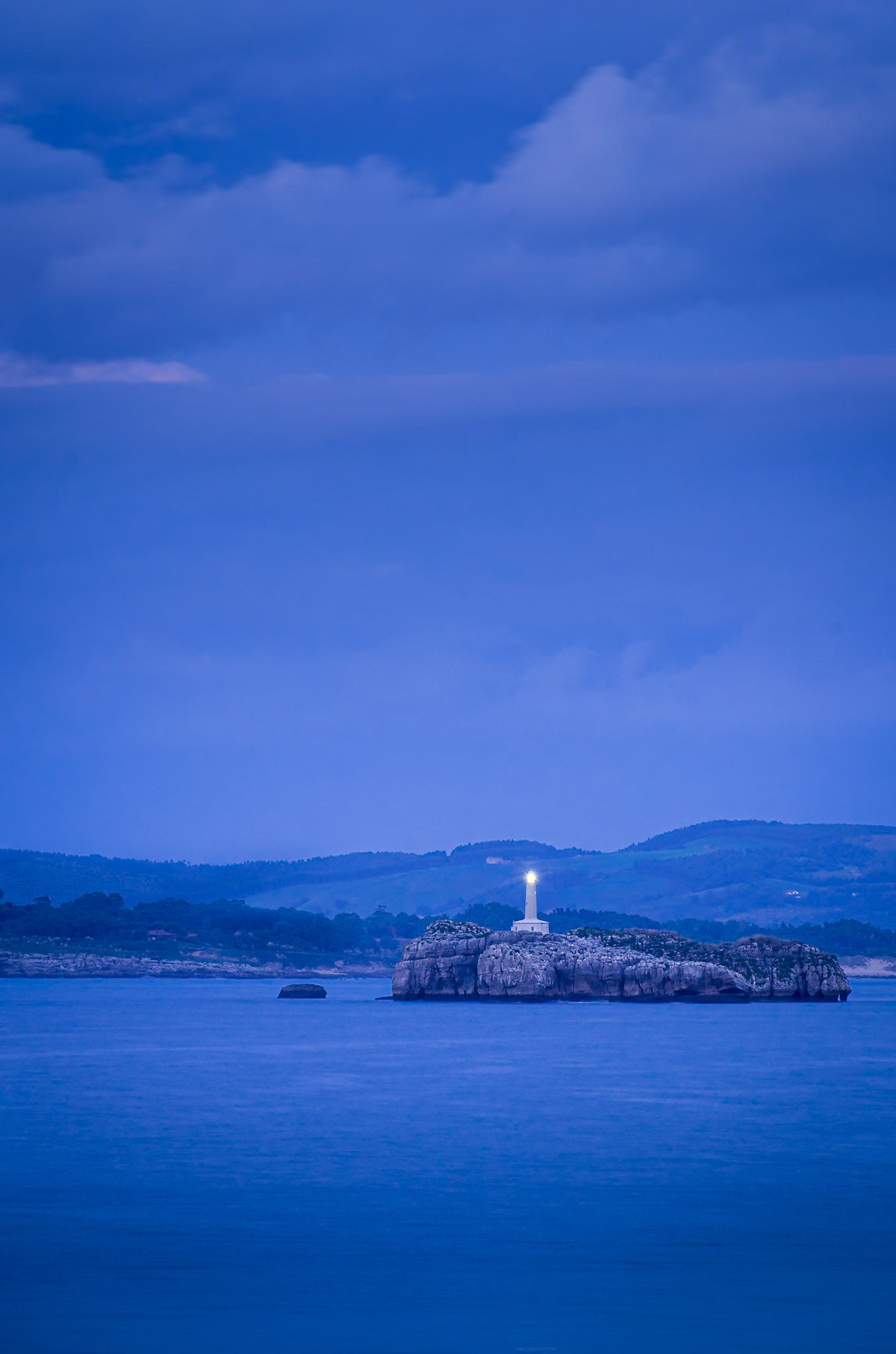 Mouro Island Lighthouse - Summer Evening Blue Hour (3:2)