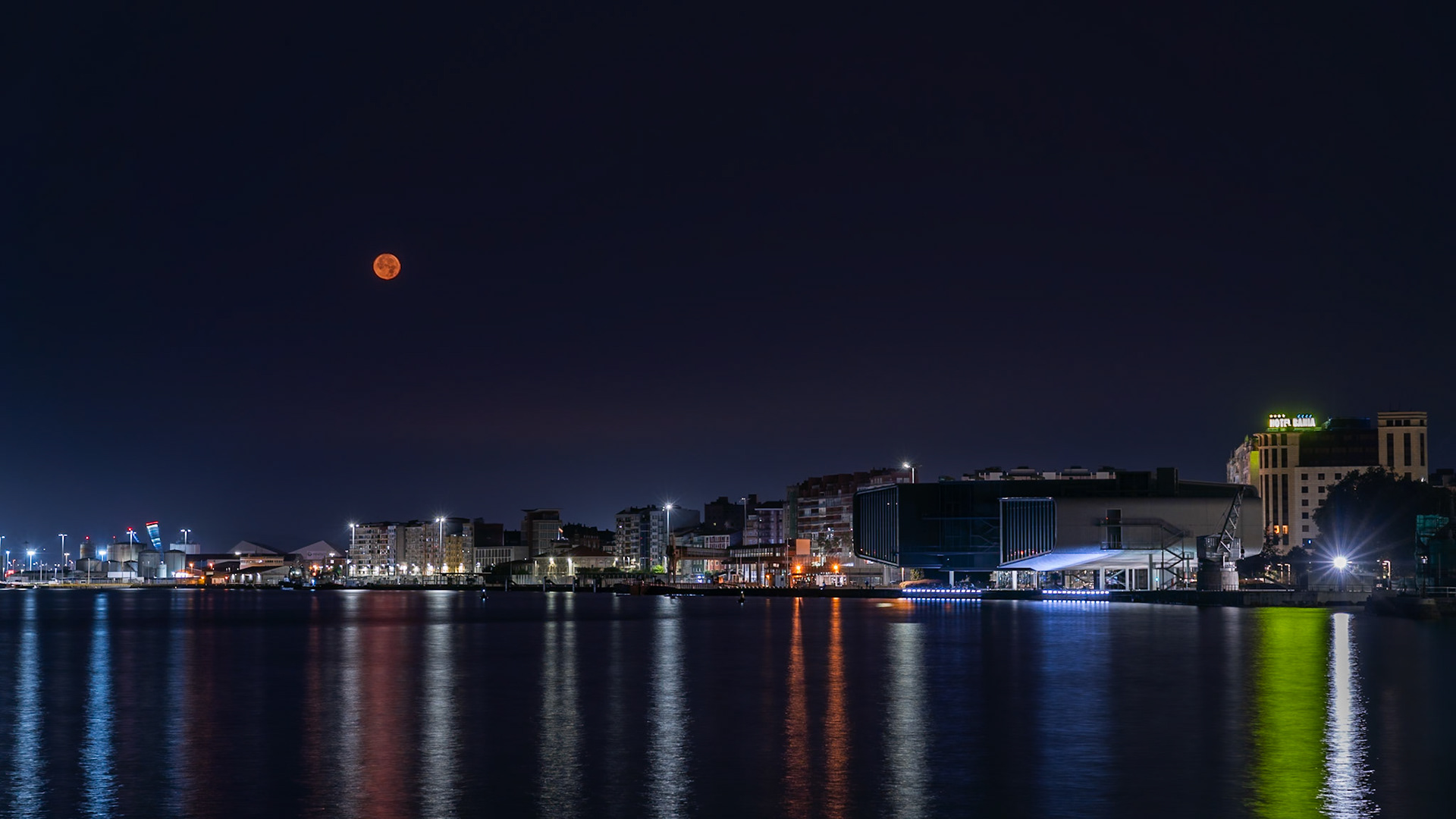 Port of Santander - Night Reflections (16:9)