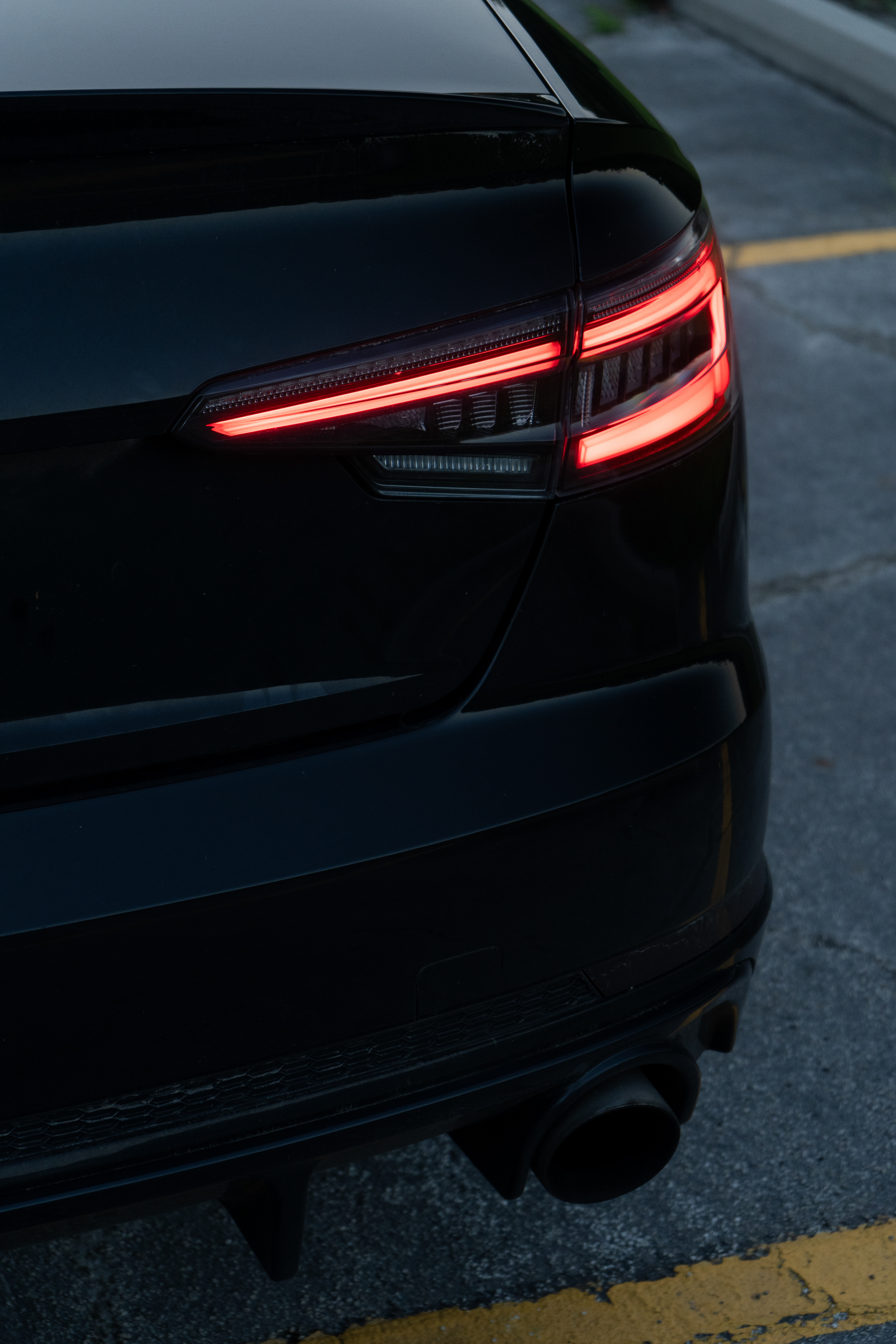 European-style taillights installed on a 2017 Audi A4.