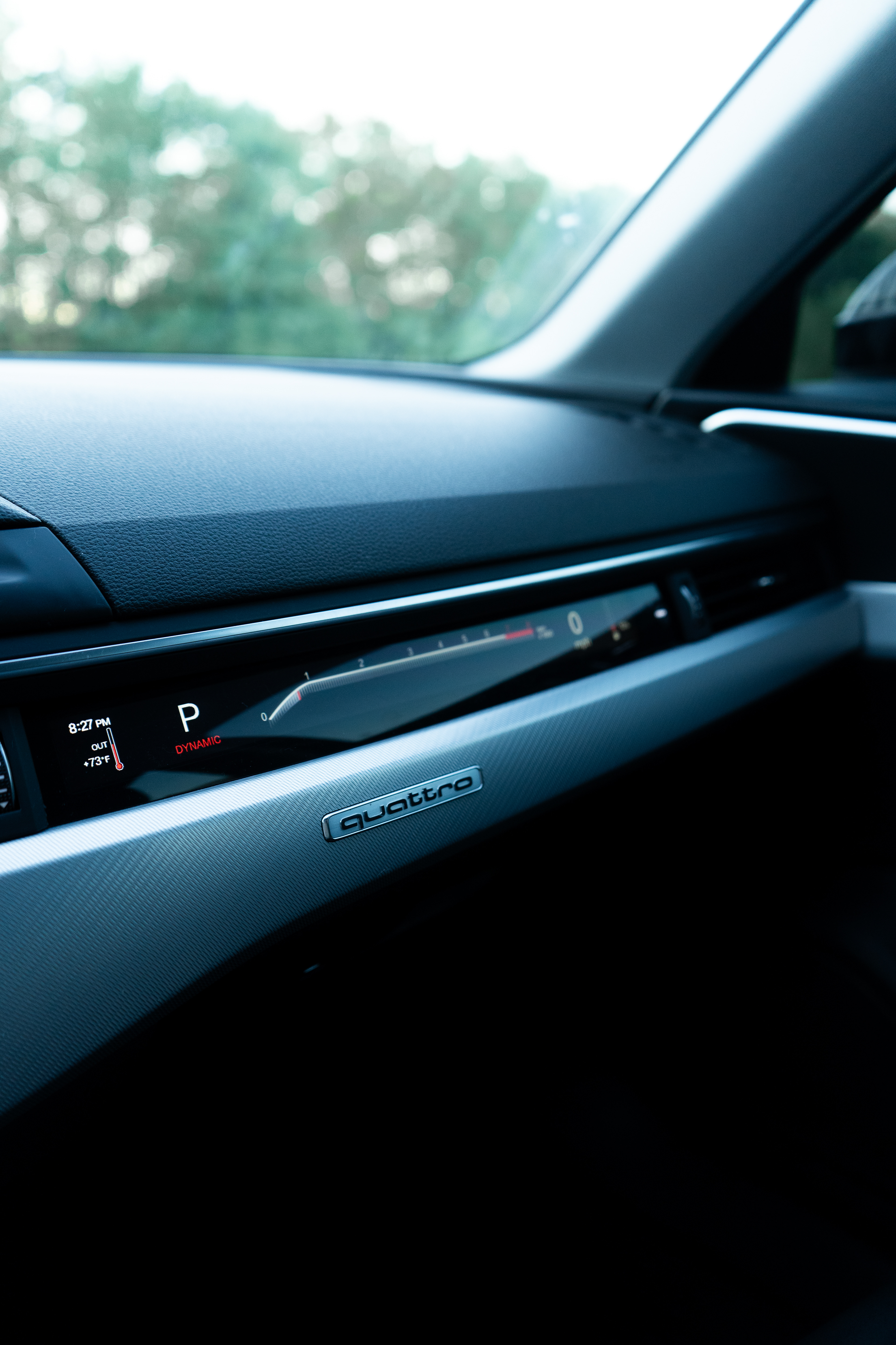 Passenger display screen installed on a 2017 Audi A4.