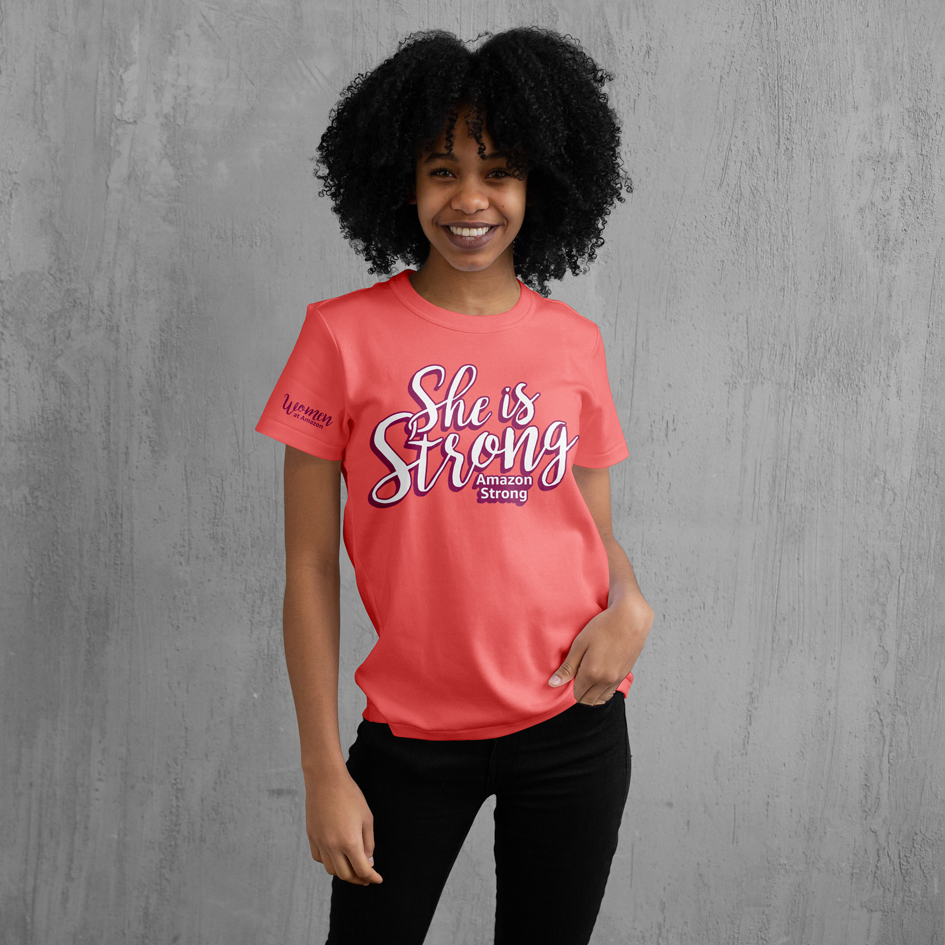 image of a woman wearing a T-shirt