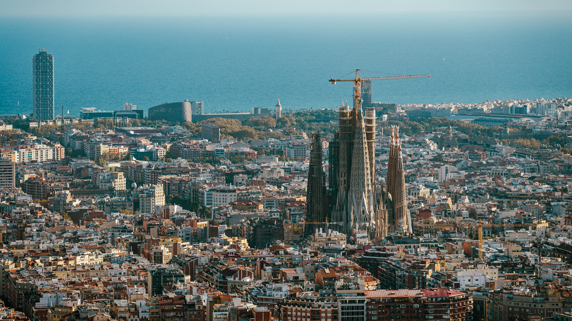 Barcelona with a view of la Sagrada Familia, Spain