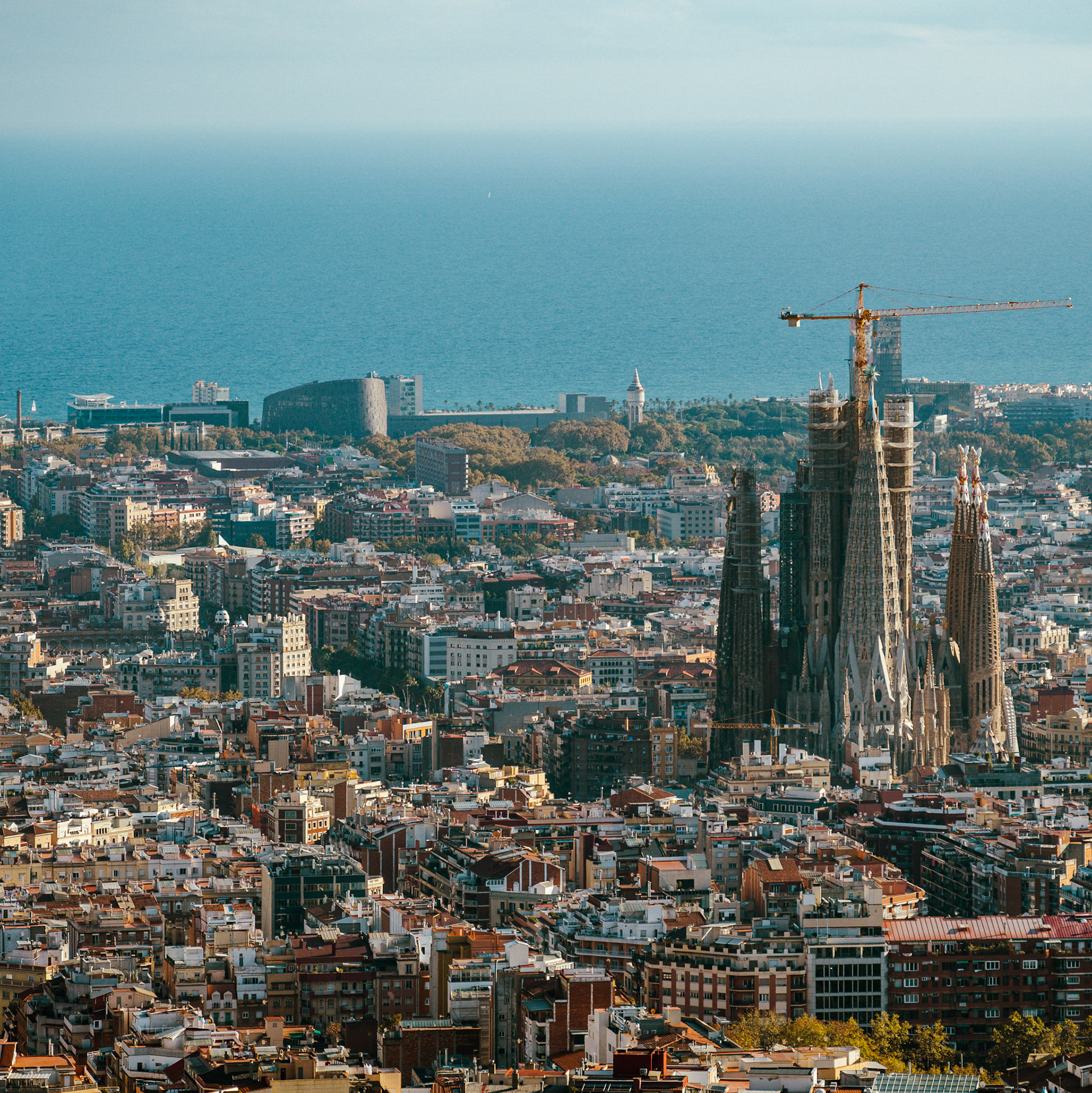 Barcelona with a view of la Sagrada Familia