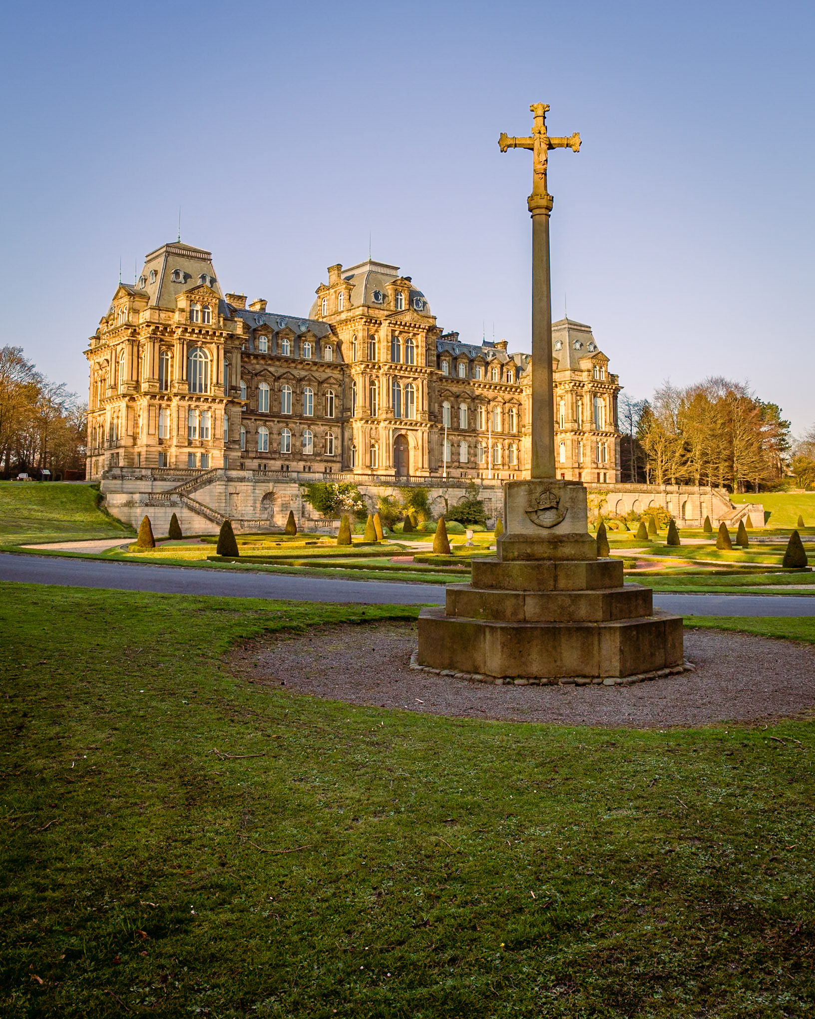 Bowes Museum I: Durham Light Infantry (DLI) memorial within the grounds of the Bowes Museum