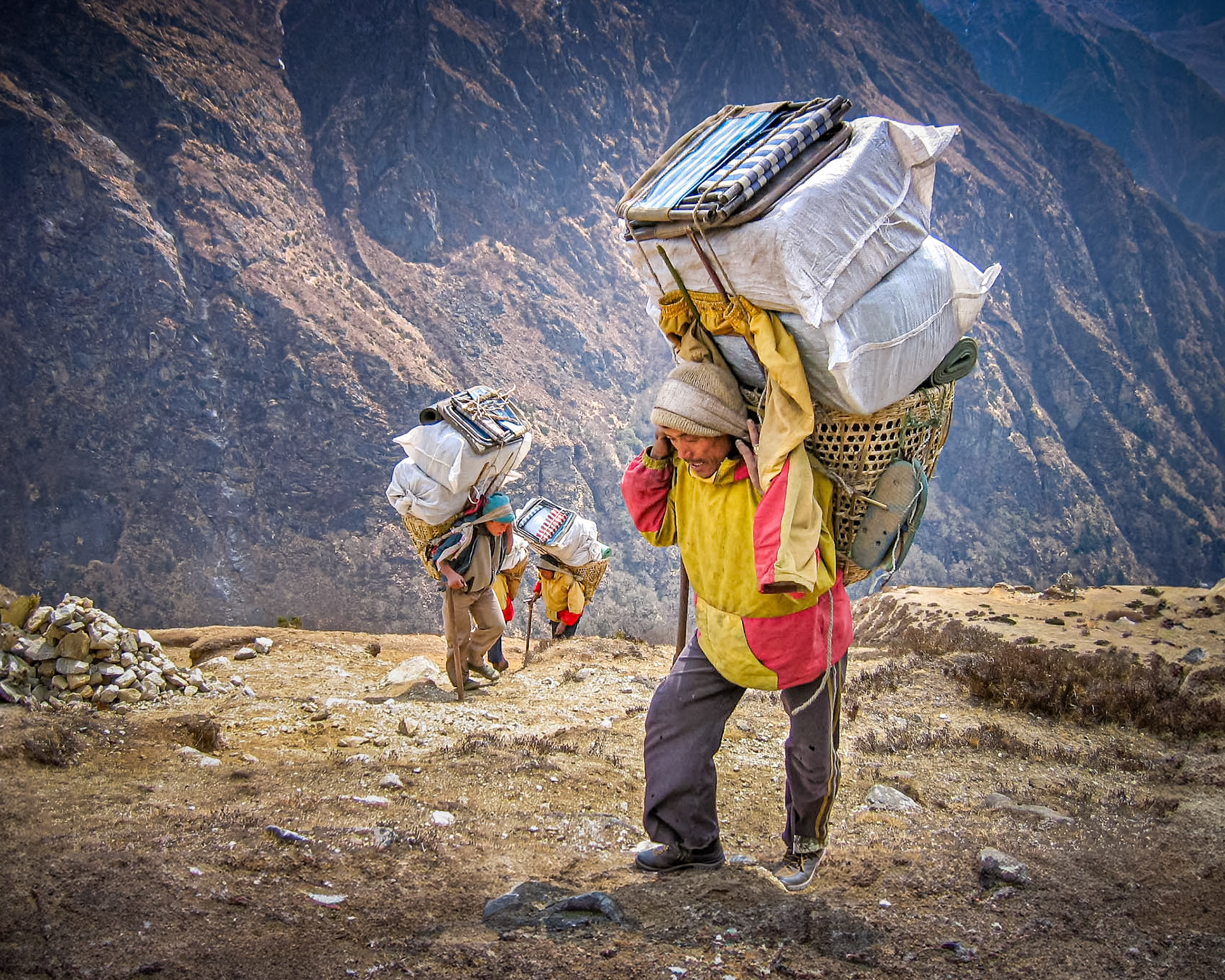 Sherpas on route to Everest base camp