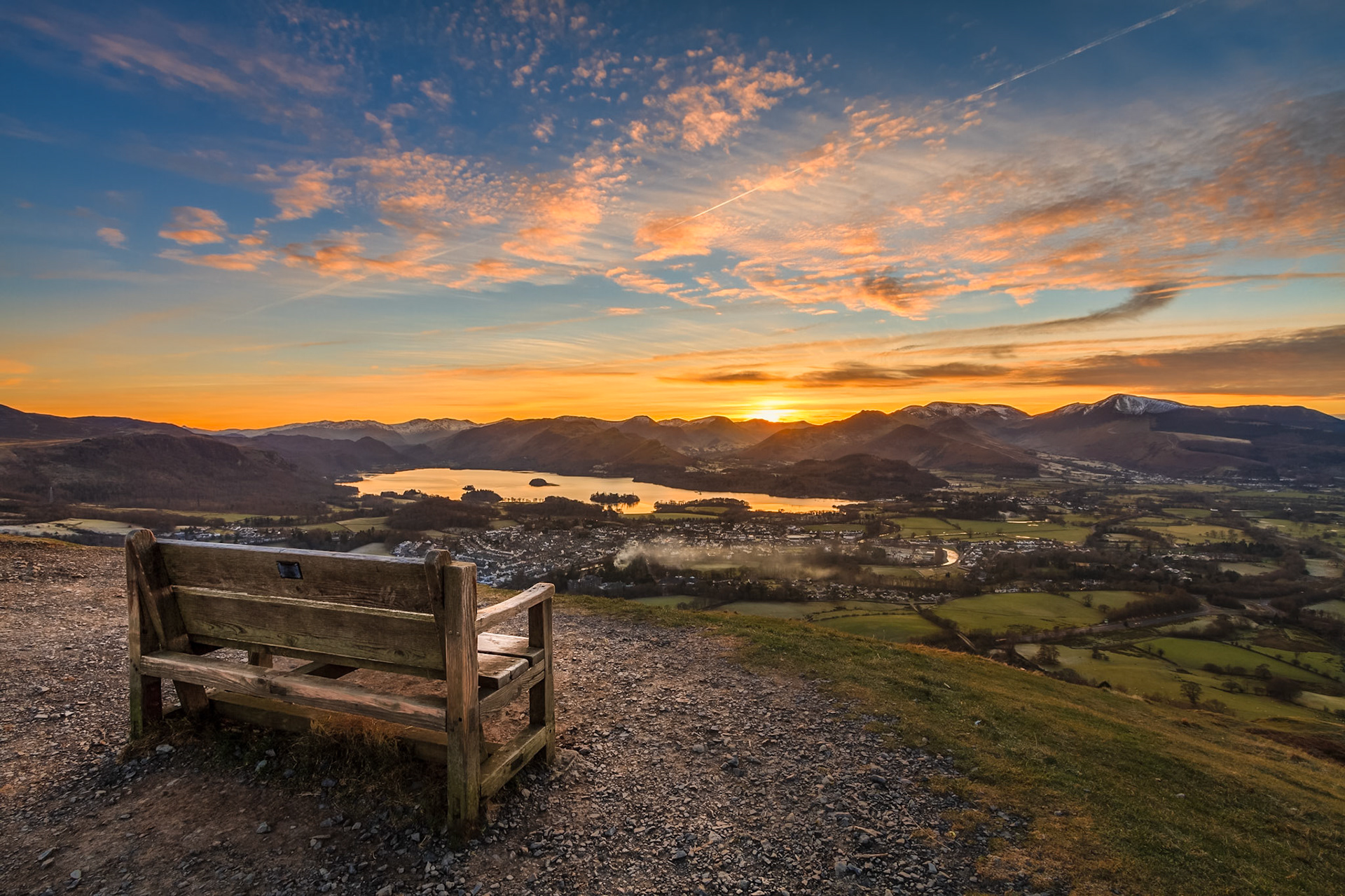 Latrigg Fell, view over Keswick