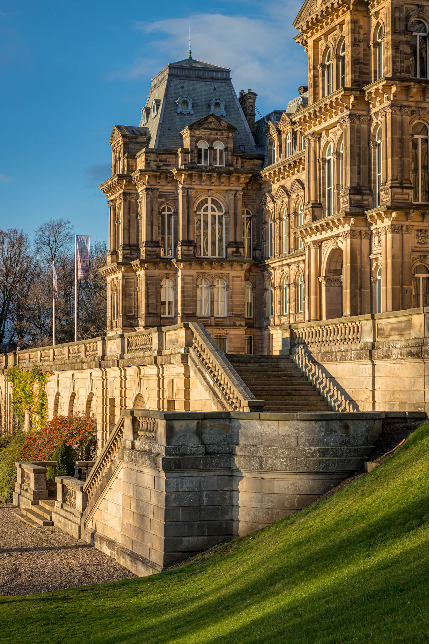 Bowes Museum II: Steps leading to the Bowes Museum