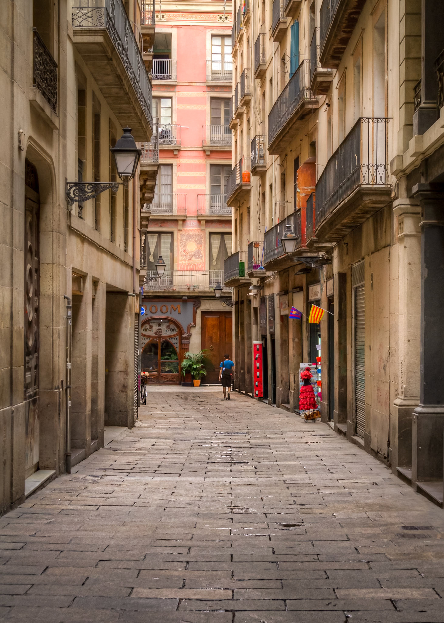 Off the La Rambla: One of the many quaint side streets from La Rambla Barcelona