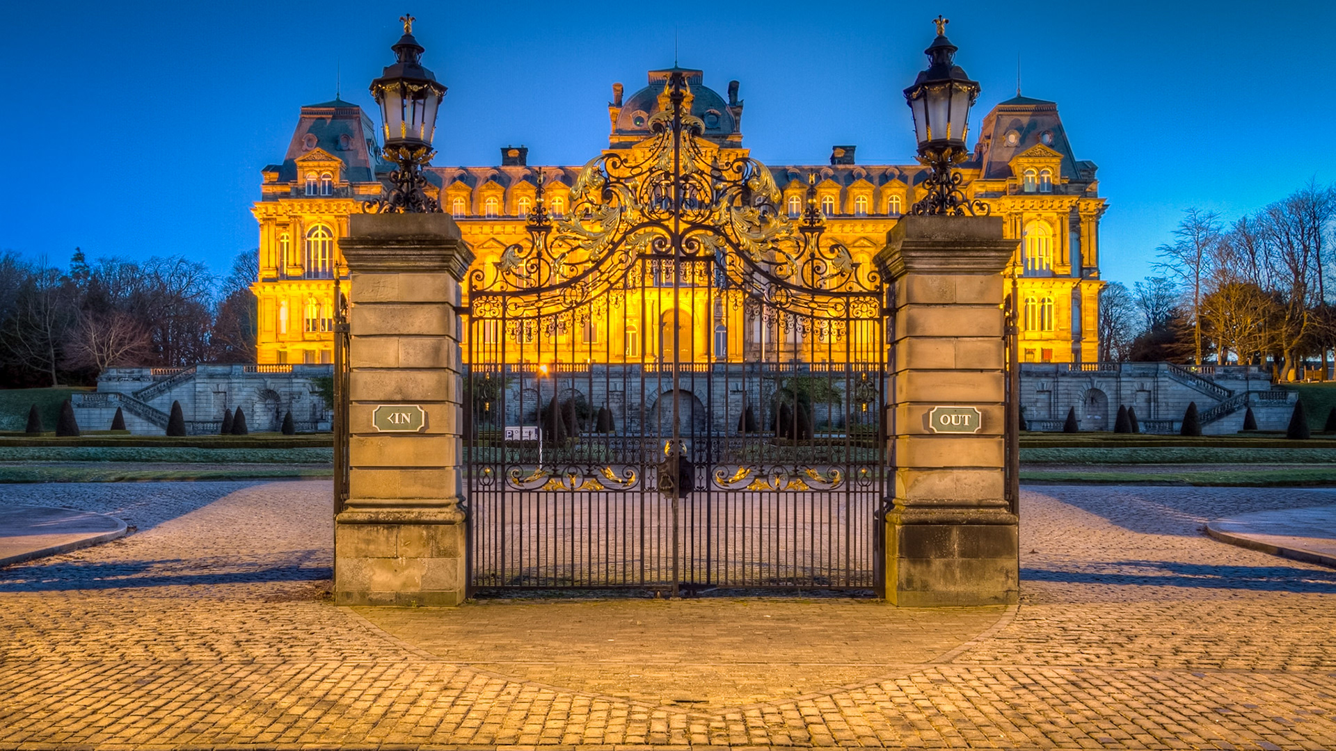Bowes Museum, Front Gate: Early Morning shot of the Bowes Museum